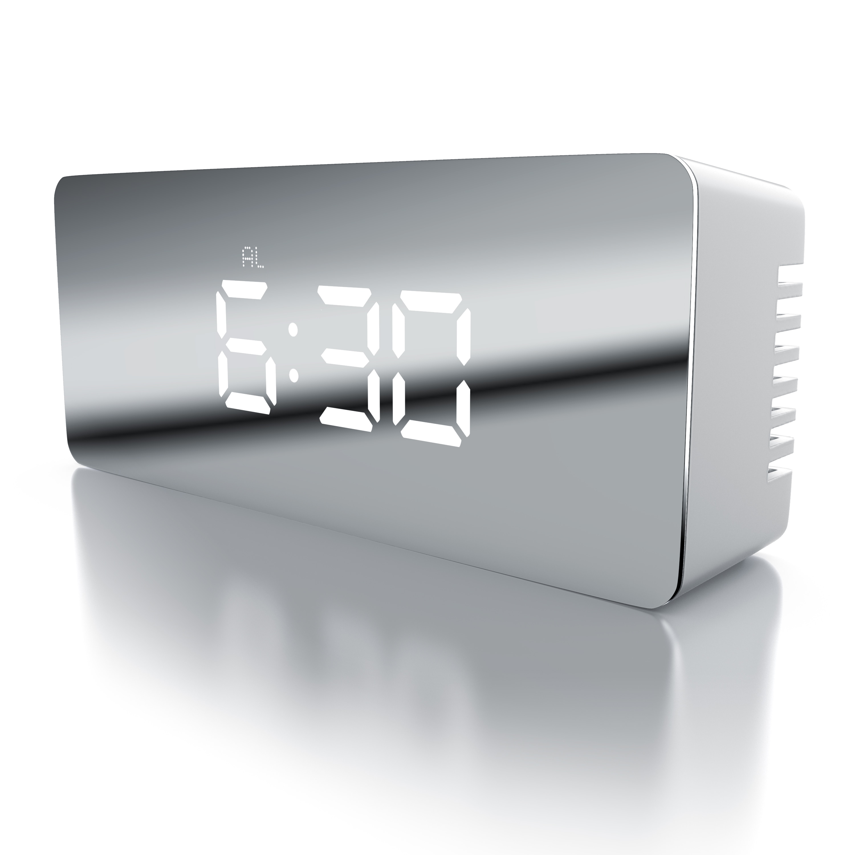 BEARWARE Wecker, LED Digital Spiegelwecker mit Nachtmodus & Temperaturanzeige, Kosmetikspiegel - Bild 1