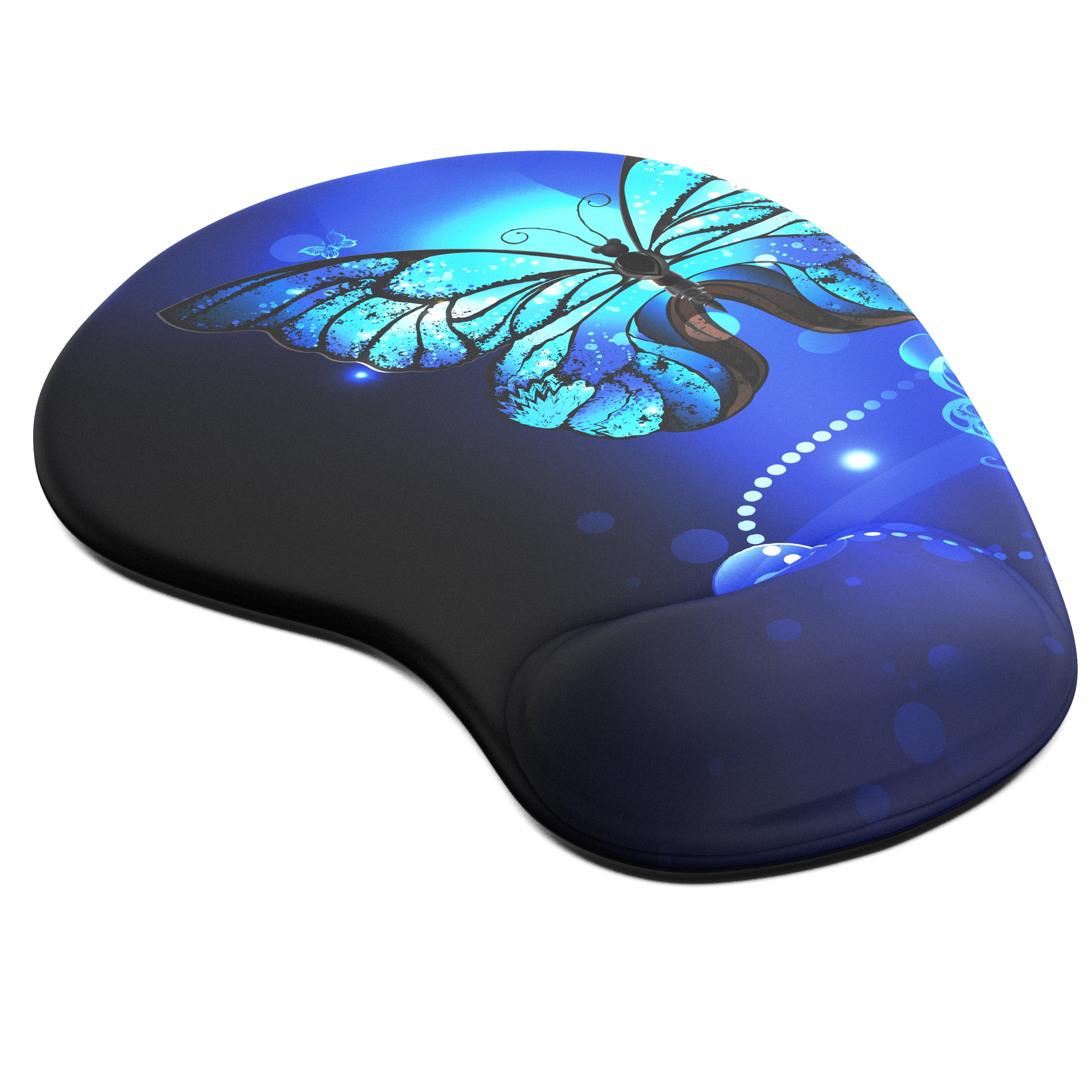 CSL Mauspad mit Gelkissen & Handgelenkauflage, Komfort Office Mousepad, butterfly - Bild 1