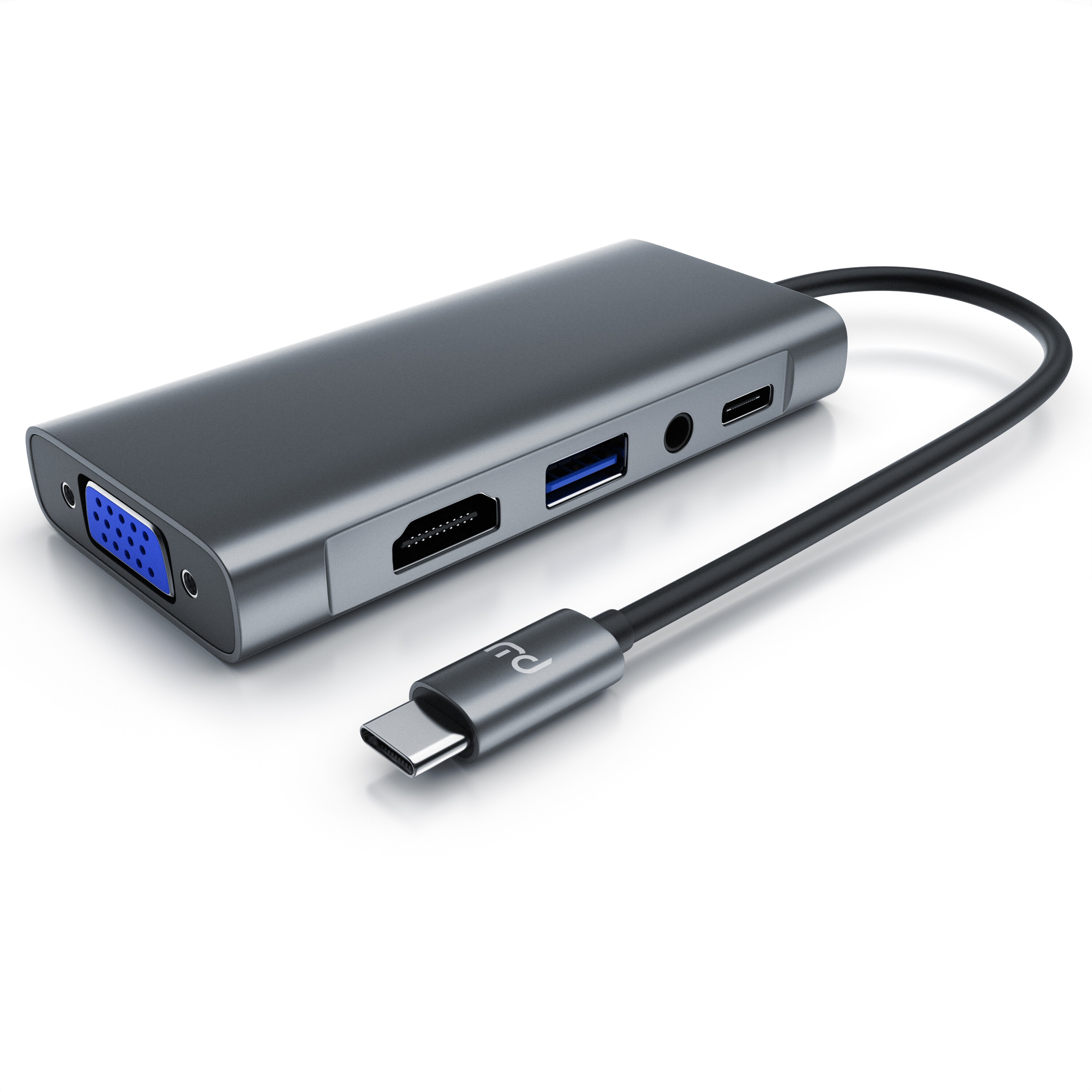 Primewire 5 in 1 USB 3.2 Gen1 Typ C Hub zu VGA Adapter, 4K HDMI + USB Typ A + Typ C PD Ladeport f&uuml;r Macbook Laptop etc. - Bild 1