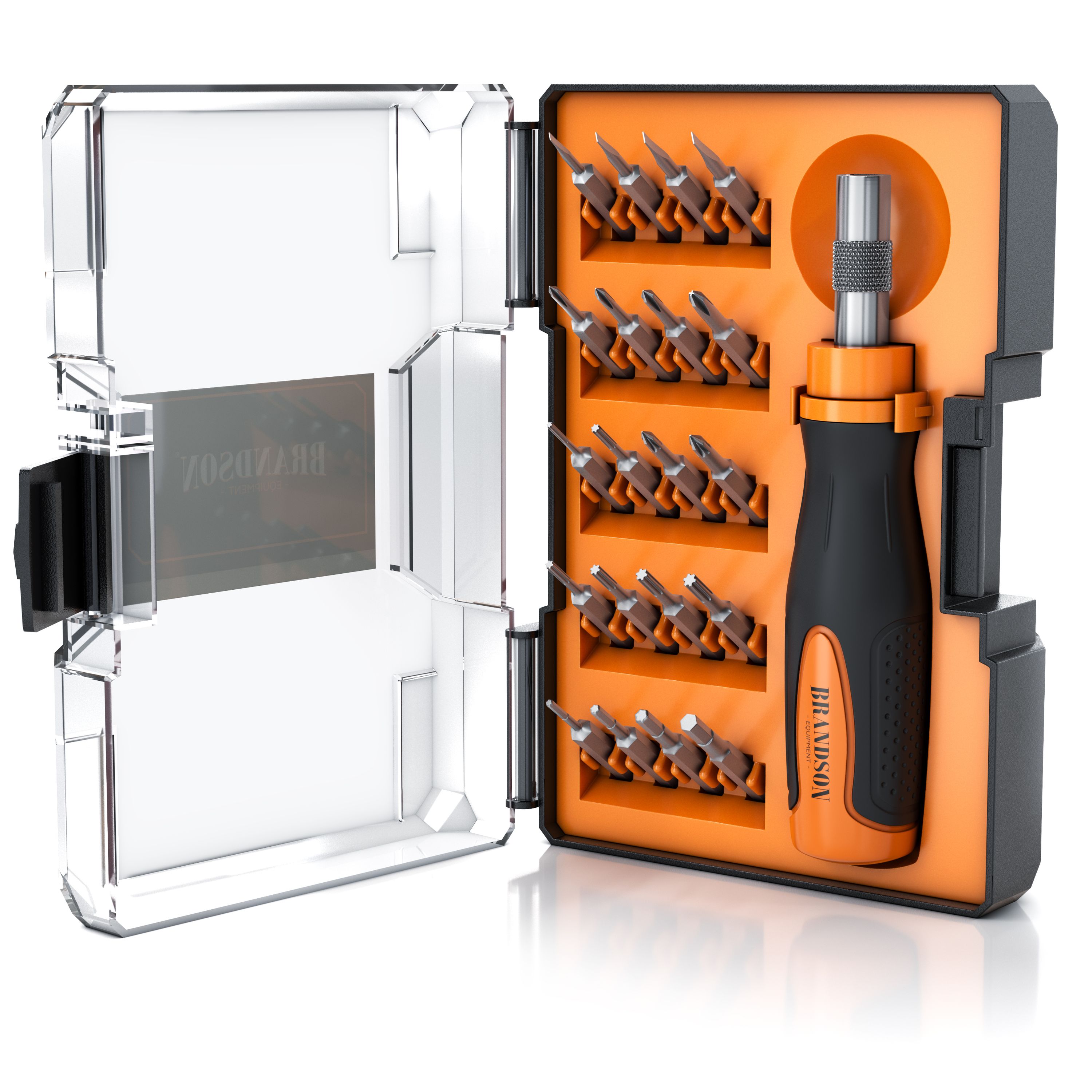 Brandson Schraubendreher Set 21 teilig Minibits 4 mm 5 32 Zoll - Schlitz Kreuzschlitz Sechskant Torx Feinmechaniker Set Schraubenzieher Satz - Bild 1