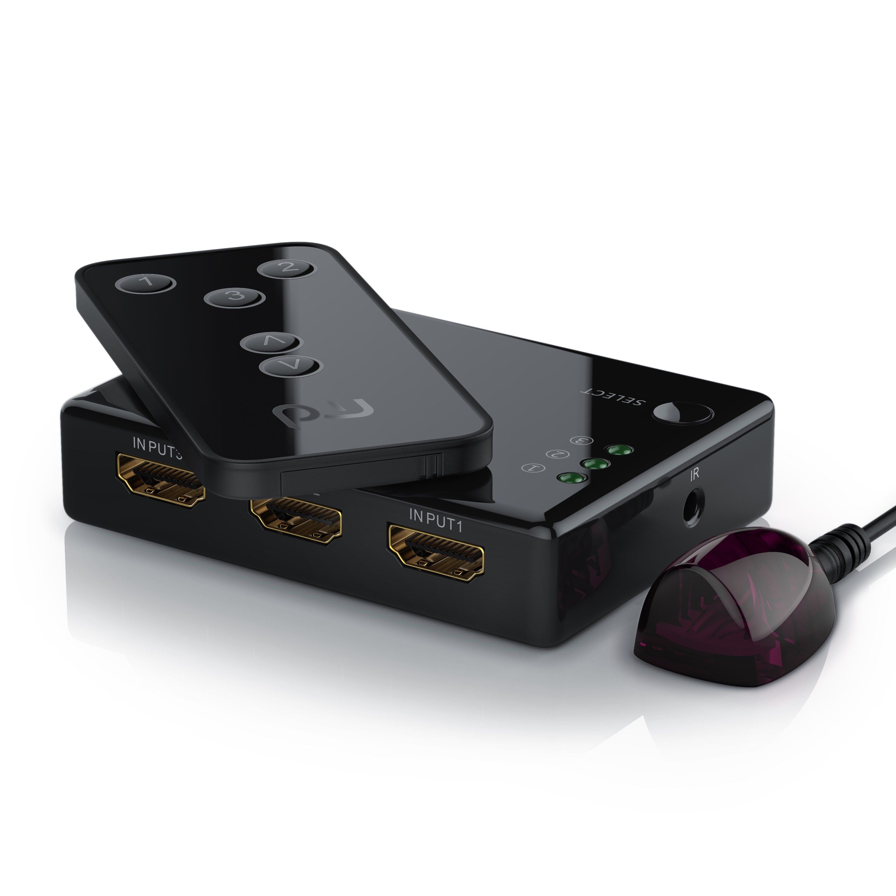 Primewire 3-Port UHD HDMI Umschalter inkl. Fernbedienung 3x HDMI Eing&auml;nge / 3D / CEC / ARC - Bild 1