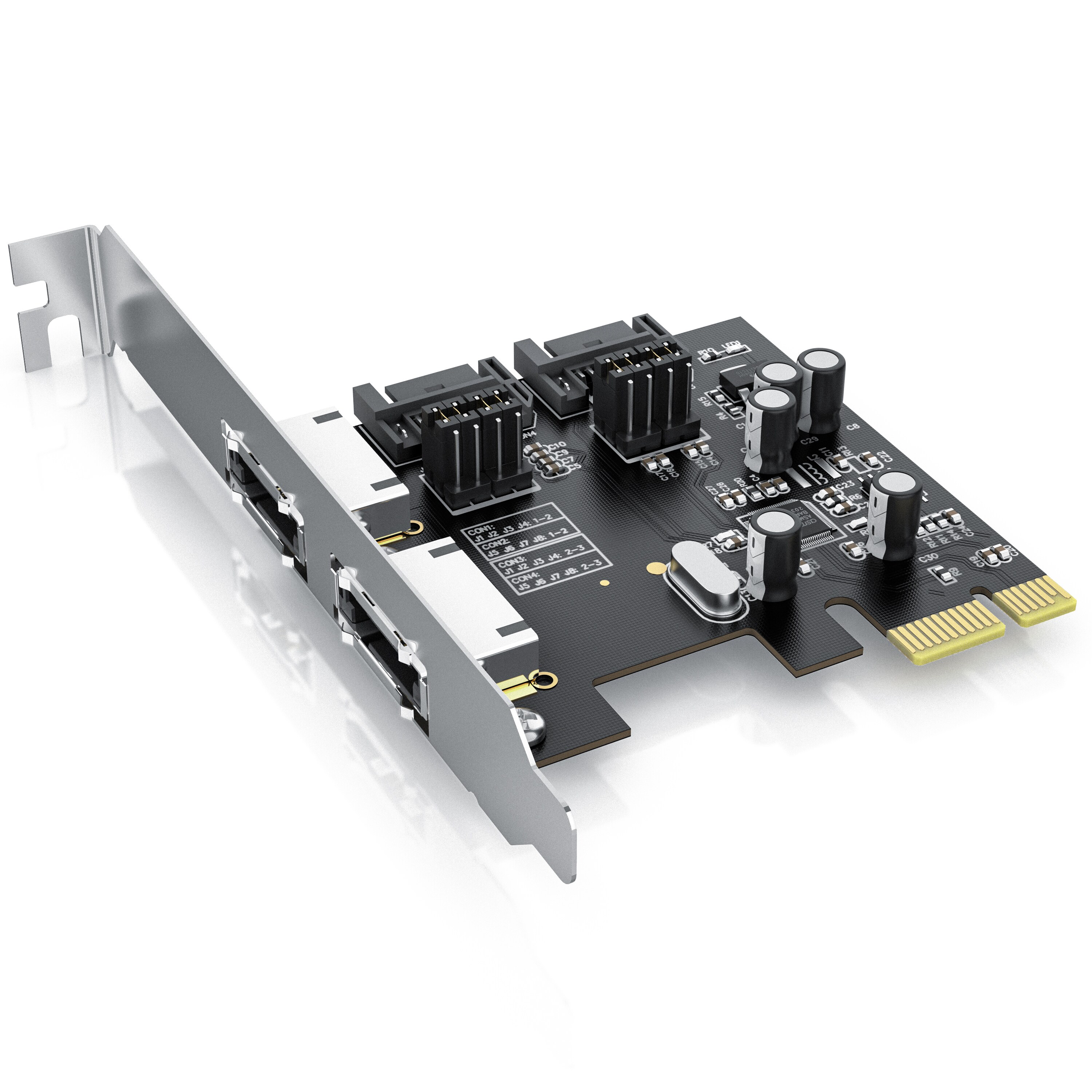 CSL PCIe Schnittstellenkarte f&uuml;r SATA III / eSata III 2x intern SATA & 2x extern eSATA - Bild 1