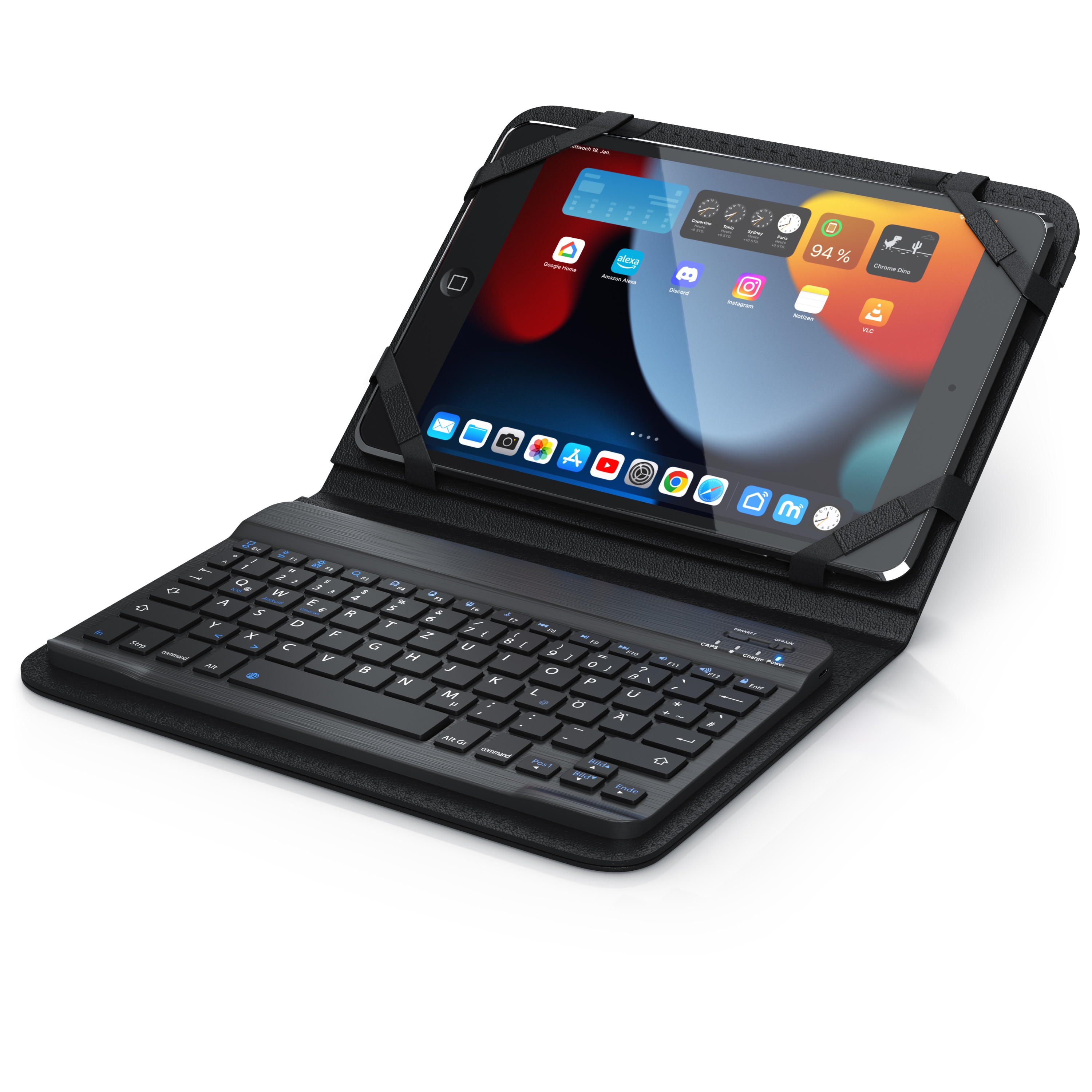 Aplic Bluetooth-Tastatur inkl. Kunstledercase f&uuml;r 9-10 Tablets ideal f&uuml;r den mobilen Transport - Bild 1