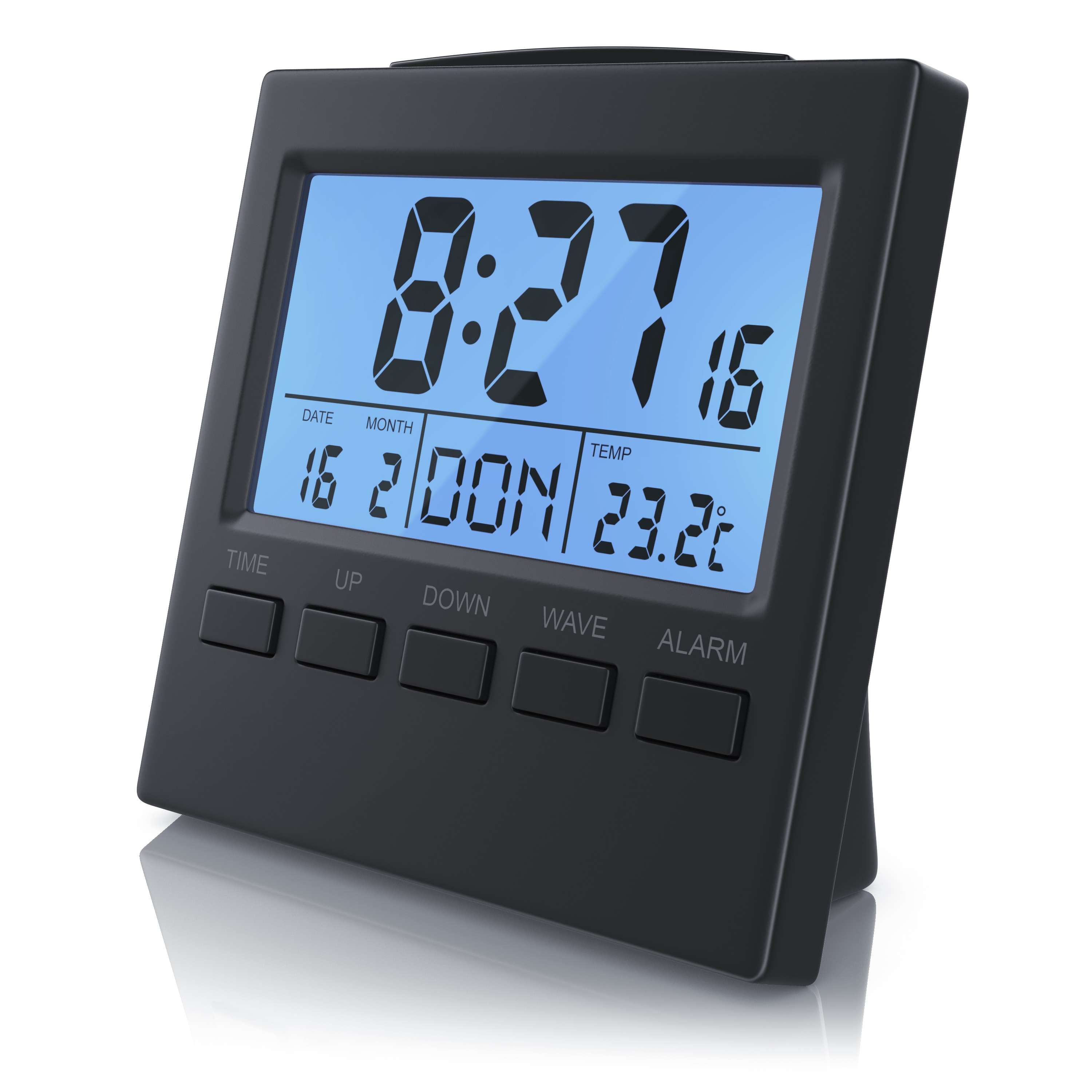 BEARWARE Digital-Funkwecker mit Innen-Temperaturanzeige DCF-Funkuhr / Datums & Wochentagsanzeige - Bild 1