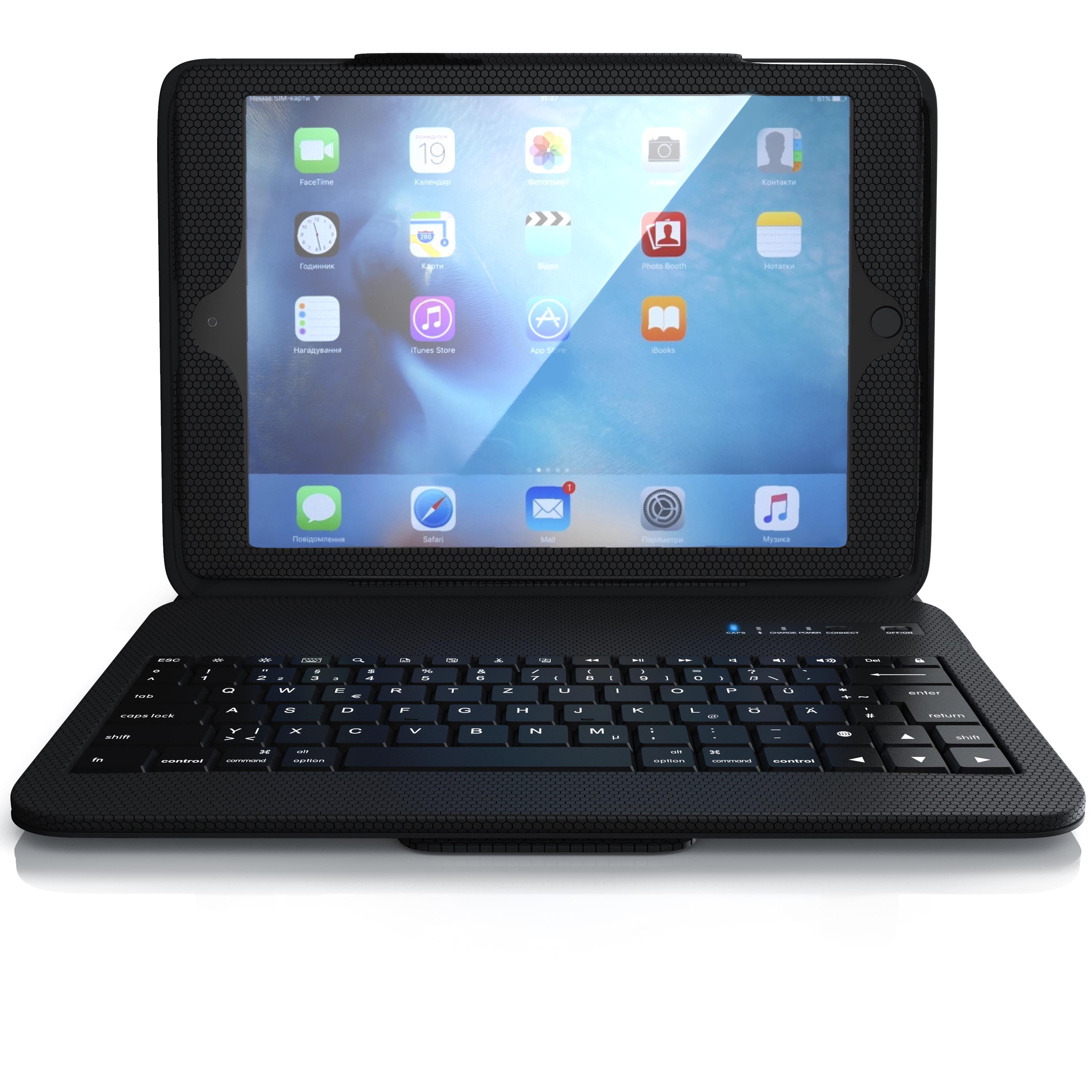 Aplic Tablet Bluetooth Tastatur mit Kunststoffcase f&uuml;r Apple iPad 9.7 Funktionstasten / QWERTZ - Bild 1