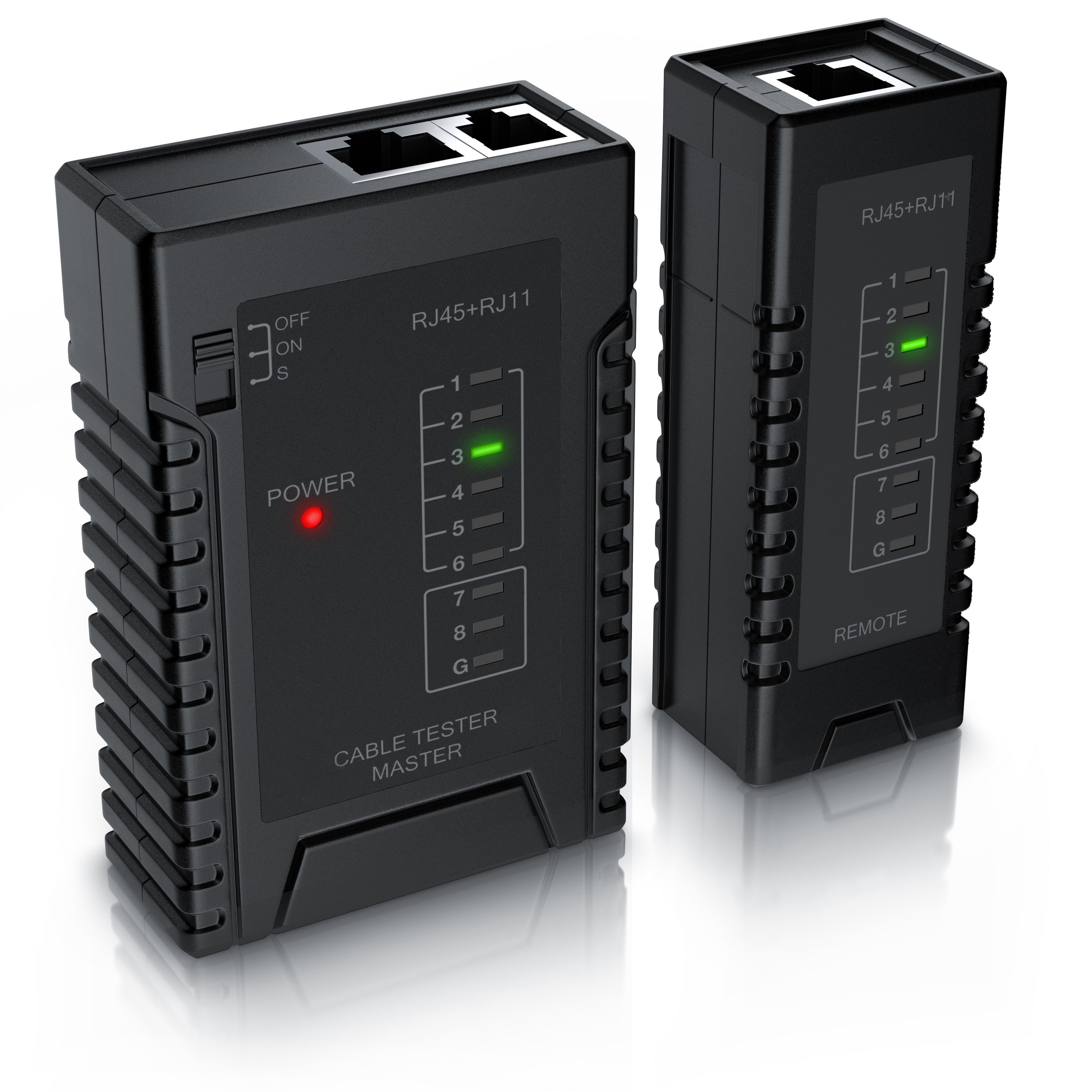 CSL Netzwerk Kabeltester f&uuml;r RJ45 & RJ11 Kabel Testen von Leitungen in B&ouml;den, W&auml;nden & Decken - Bild 1