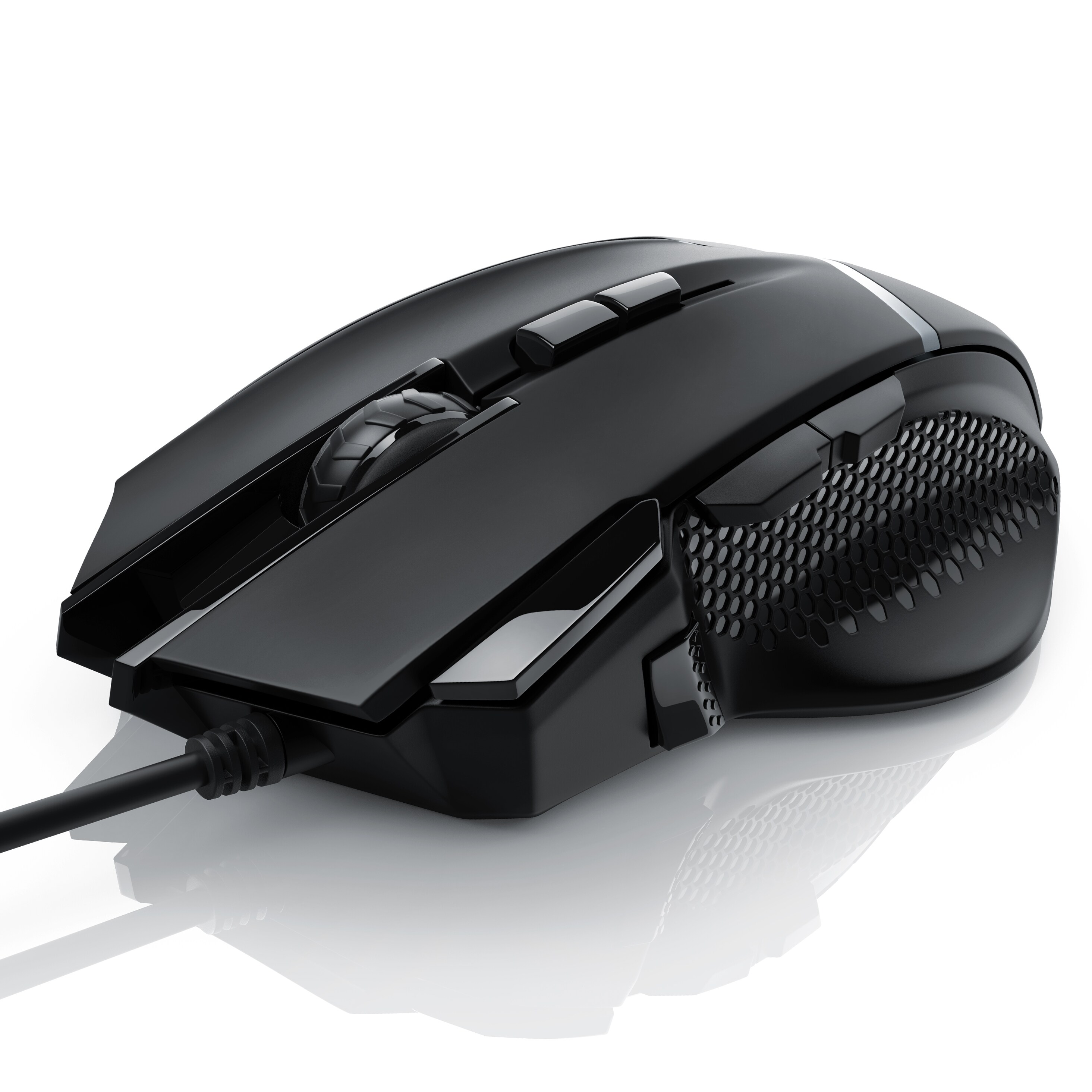 CSL Gaming-Maus kabelgebunden 500 dpi, ergonomisch, 3200 dpi, Abtastrate w&auml;hlbar, Mouse inkl. Gewichten - Bild 1