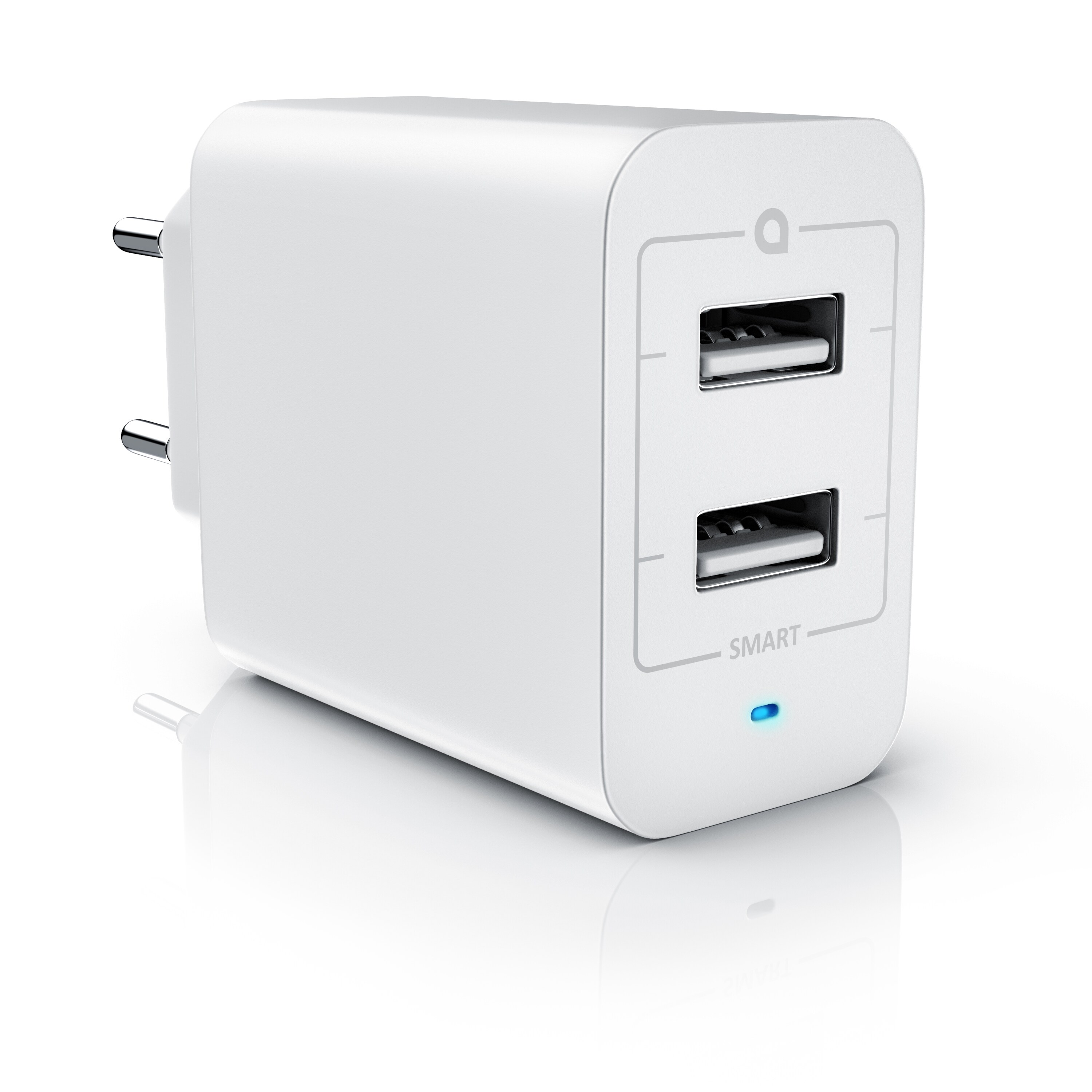 Aplic USB-Ladeger&auml;t 4800 mA, 2-Port Netzteil f&uuml;r Handy/Smartphone/Tablet, 4800mA - 2400mA je Port - Bild 1