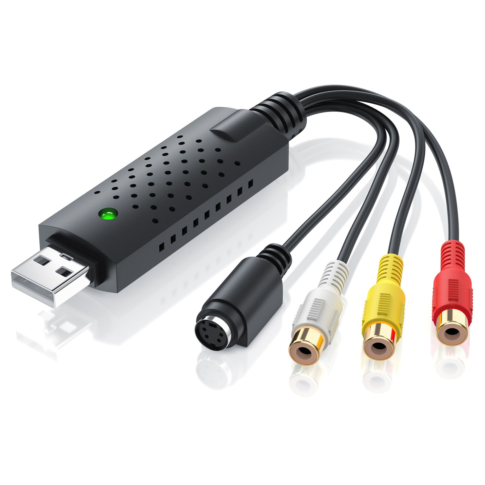 CSL Video Grabber USB Typ A, S-Video, Composite CVBS, Cinch zu USB 2.0 Typ A Stecker, USB Videograbber Audio Video Konverter, PAL NTSC, VHS zu DVD | 04251259167167