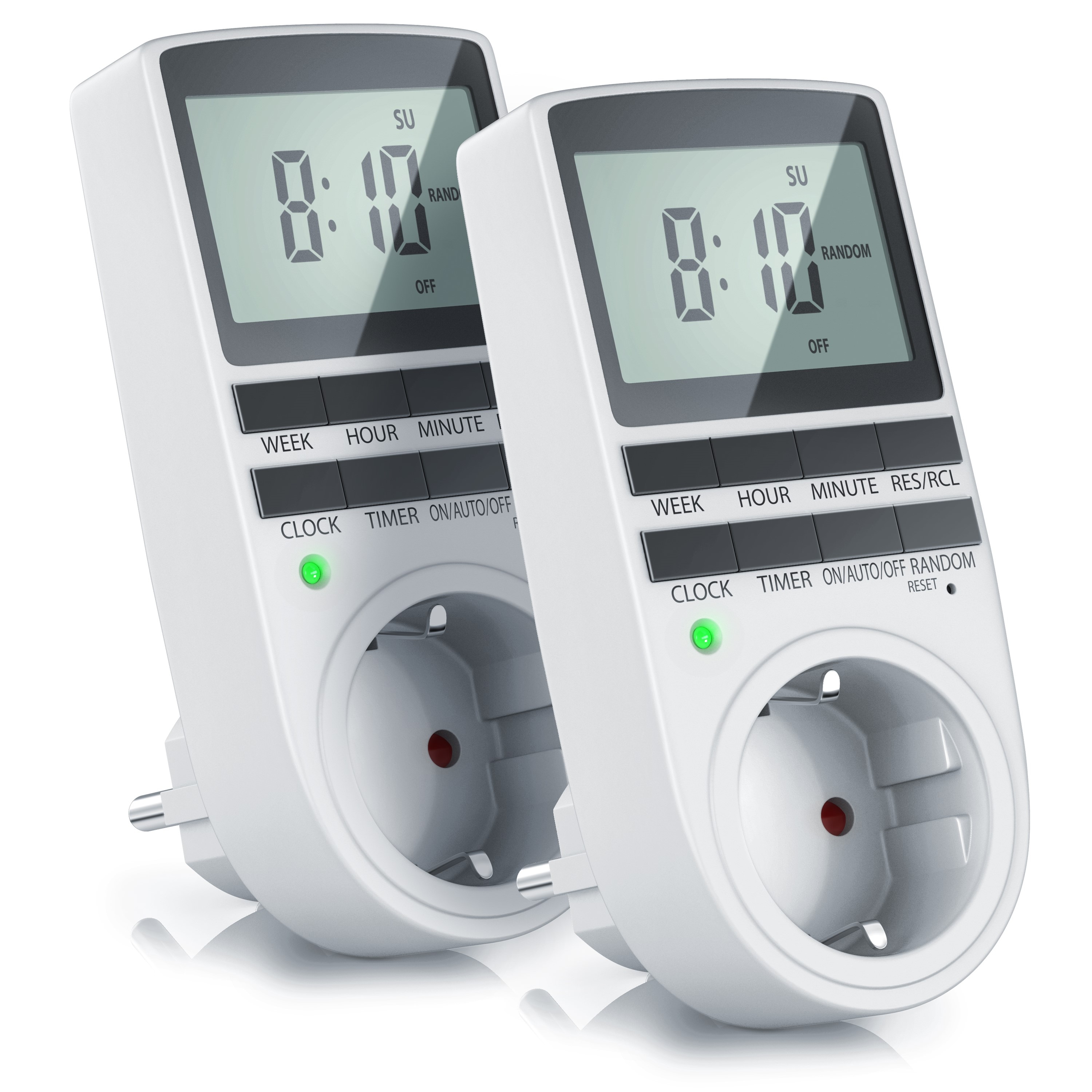 BEARWARE 2x Zeitschaltuhr LCD-Display / 3680W / 10 konfigurierbare Programme - Bild 1