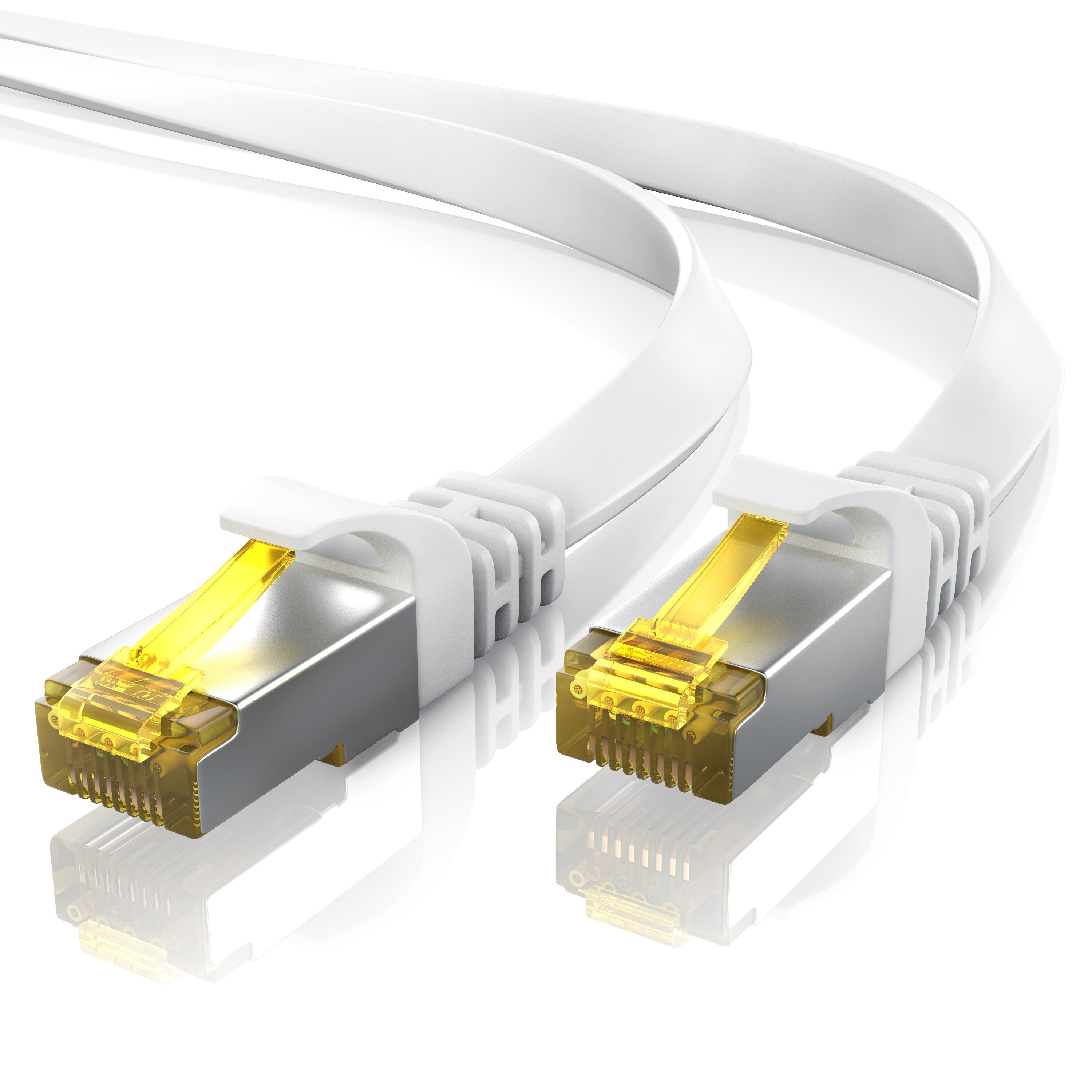 Primewire LAN-Kabel CAT.7, RJ-45 (Ethernet), CAT 7 Flachband U/FTP Gigabit Netzwerkkabel 10 Gbit/s Patchkabel - 0,25m - Bild 1