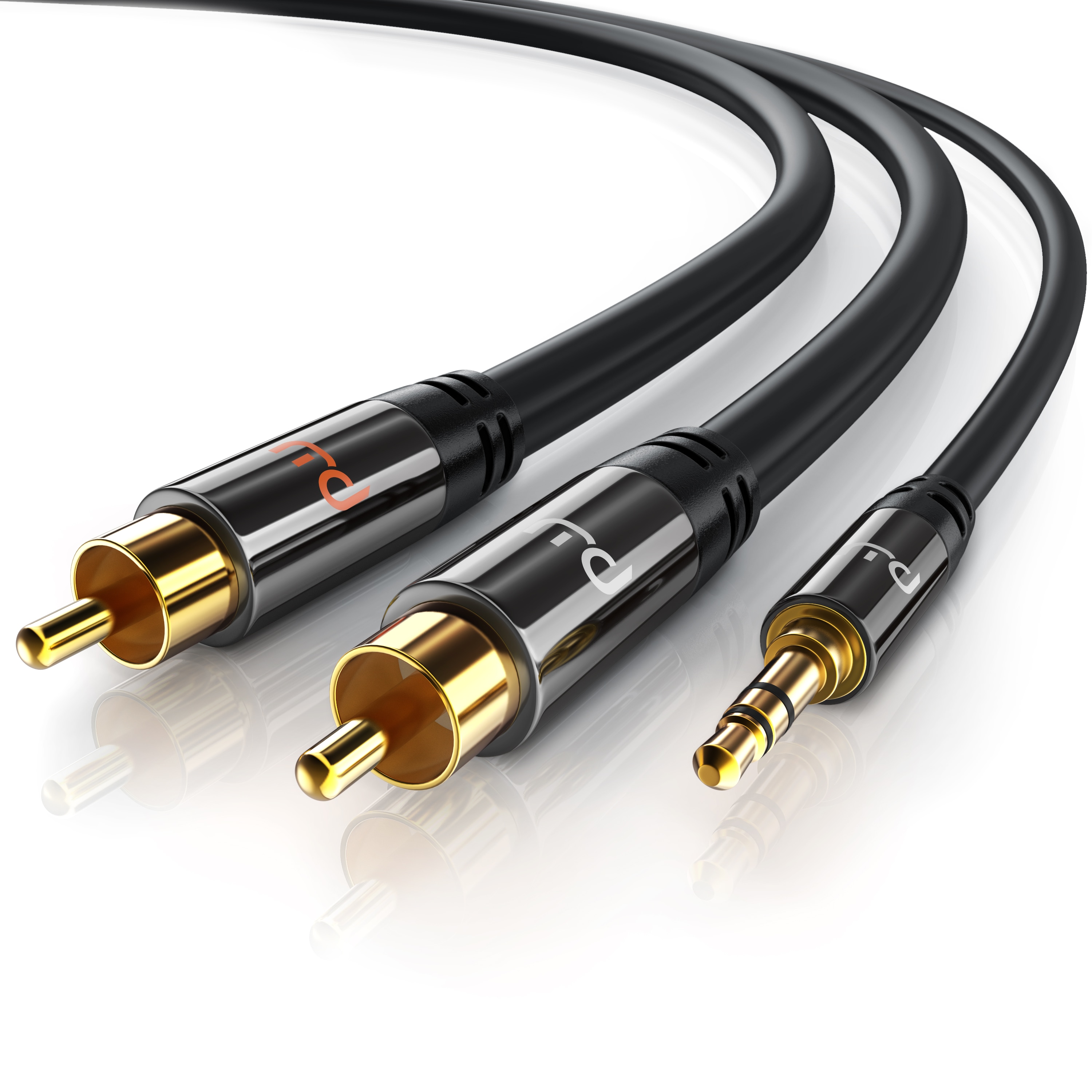 Primewire Cinch zu 3,5-mm-Klinke Audio-Kabel, Stereo HiFi Audio-Adapter mehrfach geschirmt, RCA zu AUX - 0,5m - Bild 1