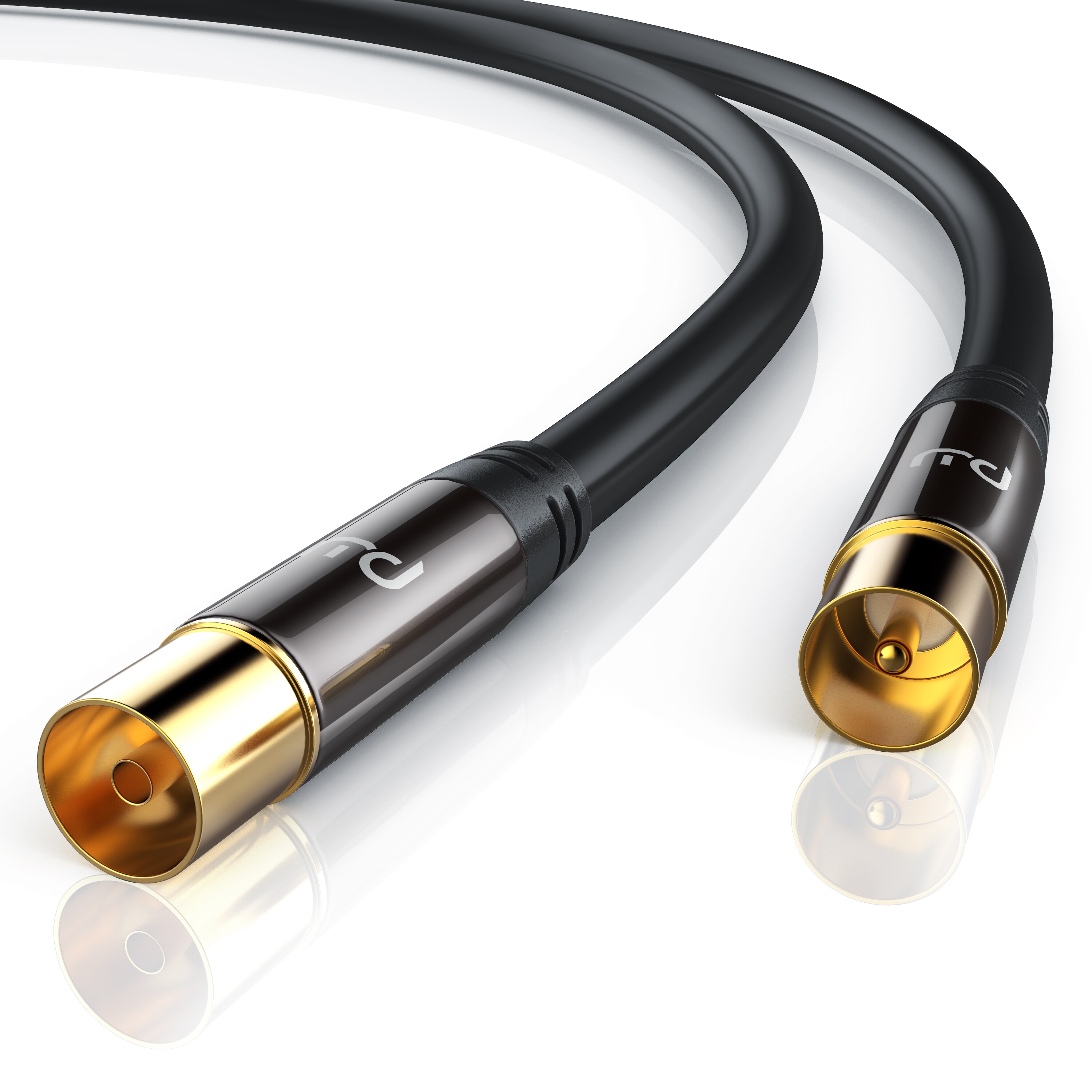 Primewire HDTV Antennenkabel mit 4-fach Schirmung IEC-Stecker zu RF-Buchse / 75 Ohm / 135dB - 1,5 m - Bild 1