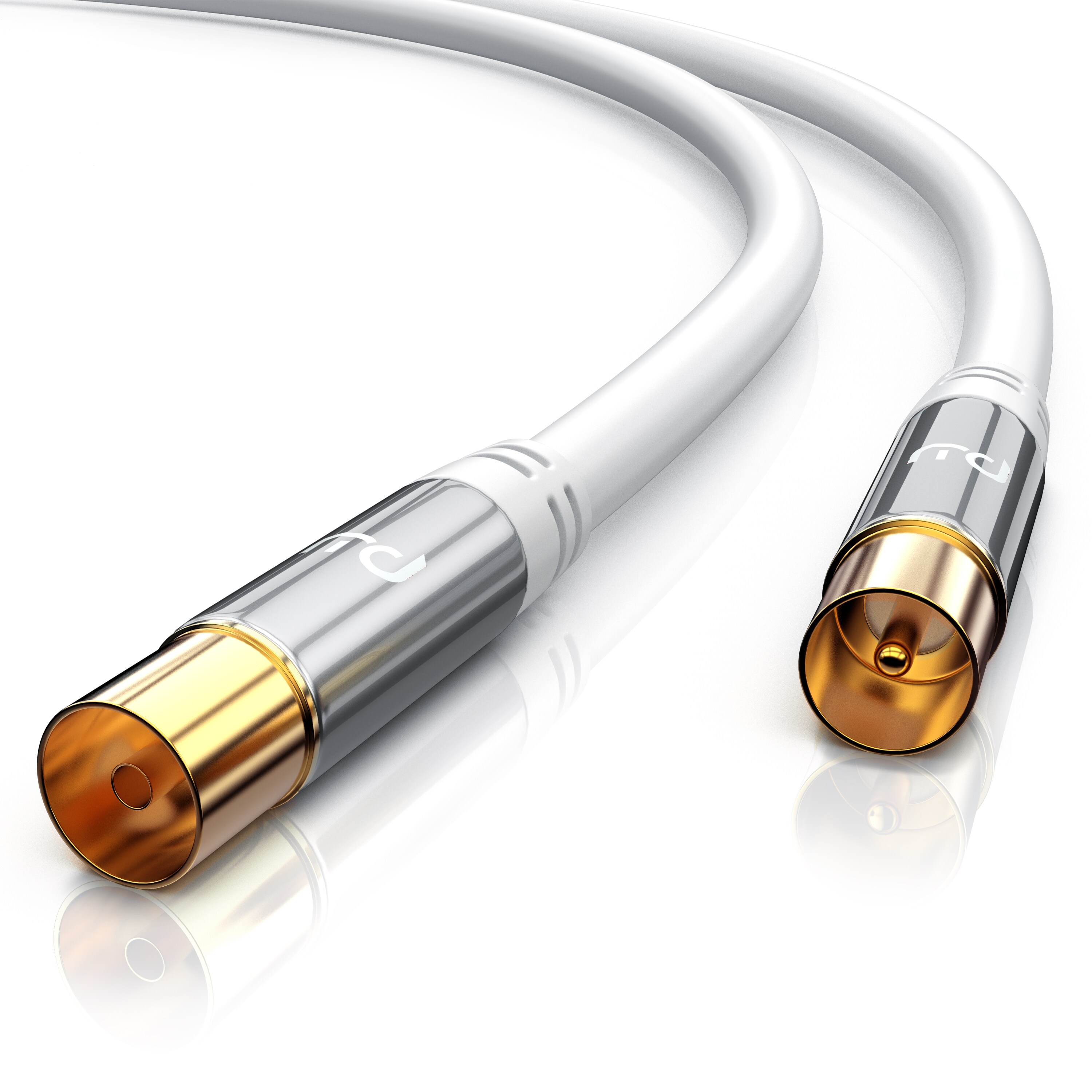 Primewire HDTV Antennenkabel mit 4-fach Schirmung IEC-Stecker zu RF-Buchse / 75 Ohm / 135dB - 1,5 m - Bild 1