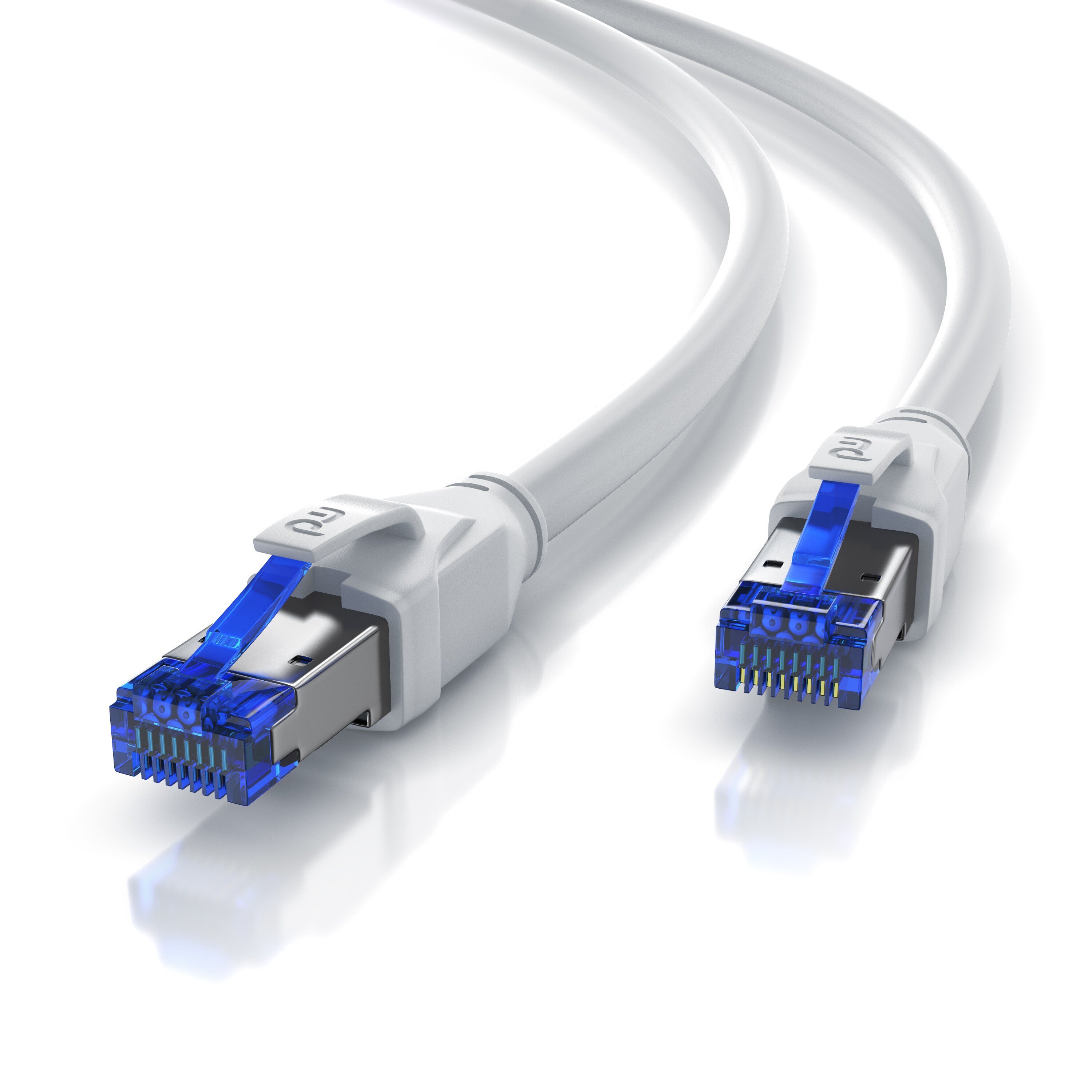 Primewire Patchkabel CAT 8 mit Baumwollummantelung - Gigabit Ethernet LAN Kabel - 40 Gbit/s - S/FTP PIMF Schirmung - Netzwerkkabel - 0,25m - Bild 1