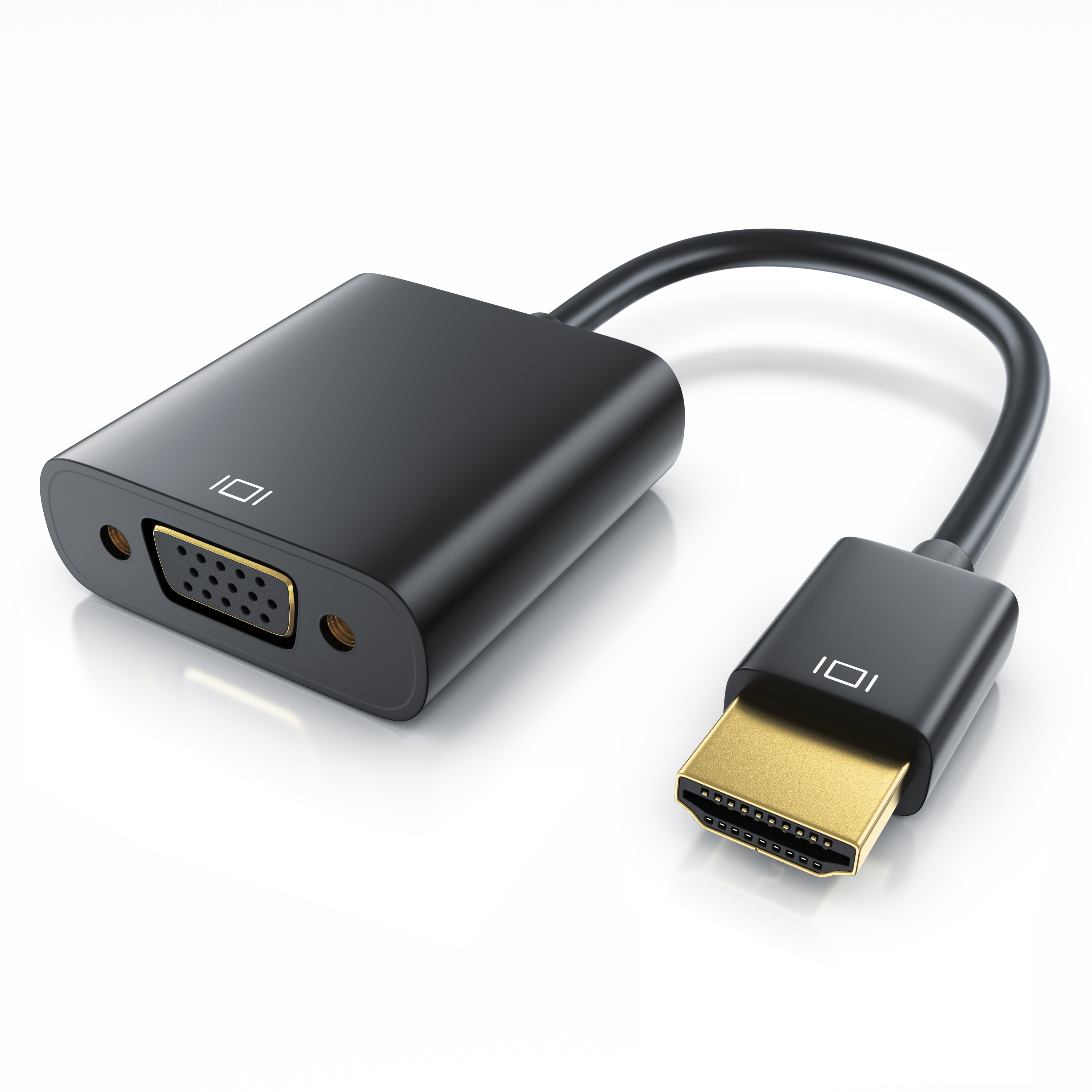 CSL HDMI auf VGA, 3,5-mm-Klinke Audio- & Video-Adapter, 10 cm, Konverterkabel 1080p, digital zu analog - Bild 1