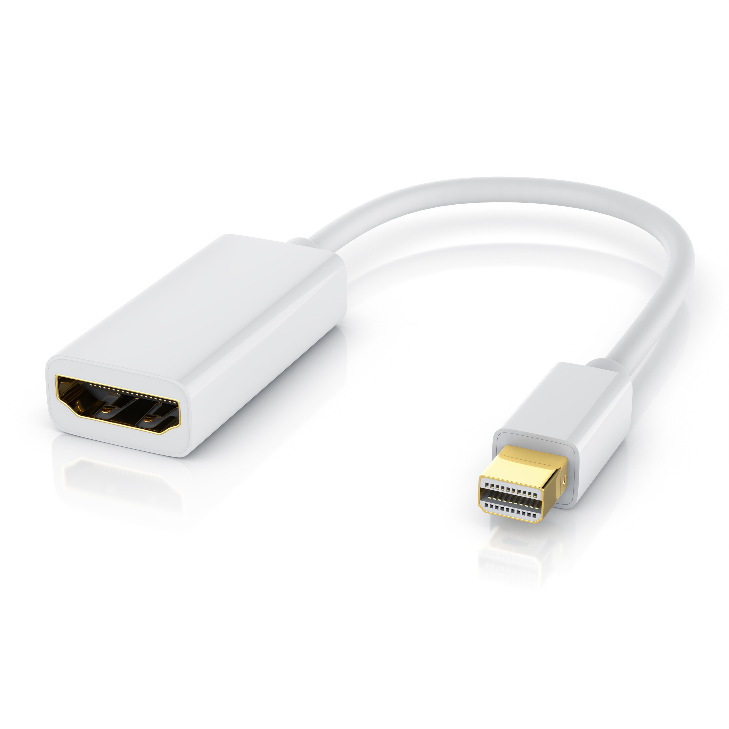 CSL Mini DisplayPort zu HDMI Typ A Audio- & Video-Adapter, 15 cm, 4K UHD mDP Adapter / Koverter Kabel - Bild 1