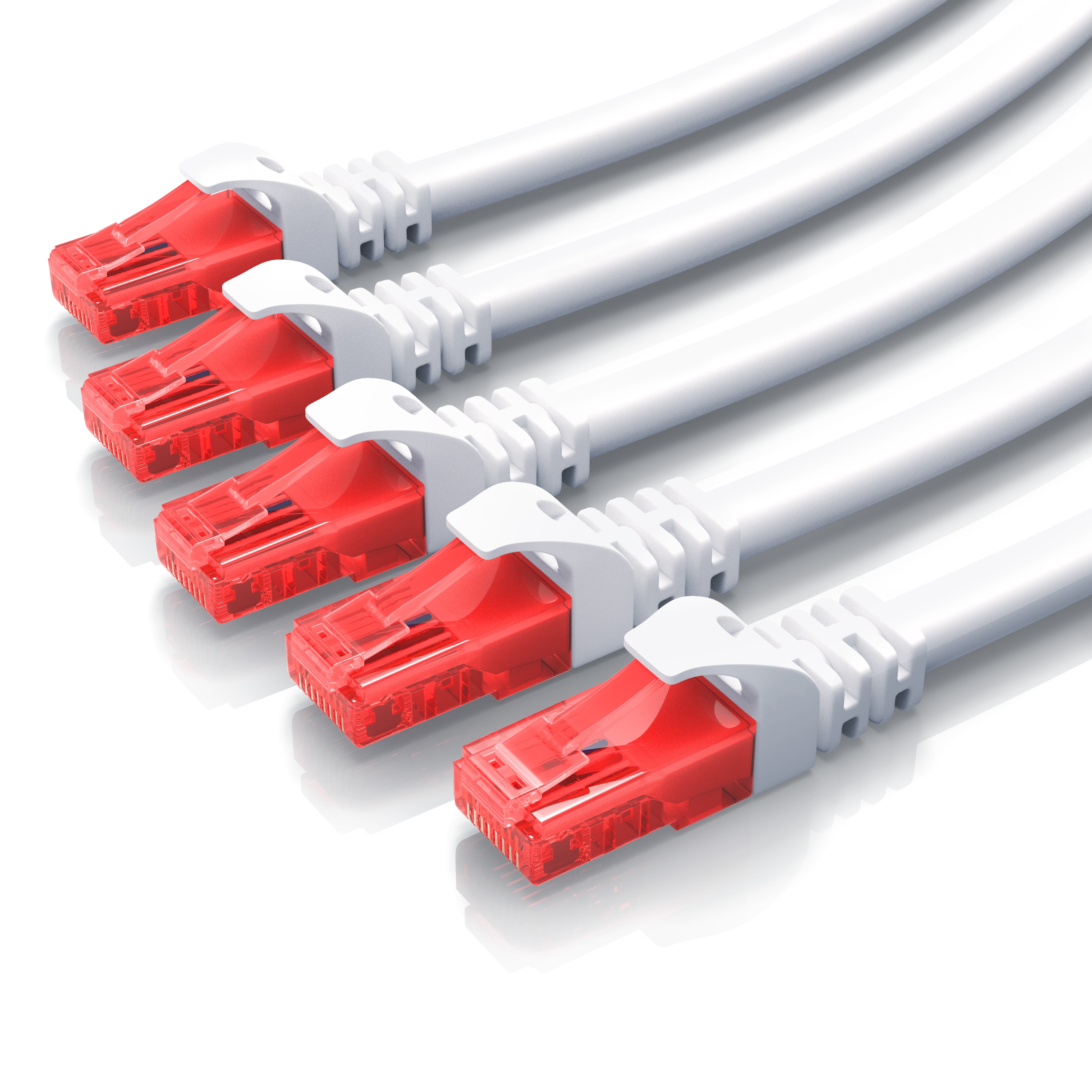 CSL 5x Cat 6 Gigabit Ethernet LAN Kabel - mehrfach geschirmt - UTP Gigabit - 1000 Mbit/s - Patchkabel - Netzwerkkabel - 0,5m - Bild 1
