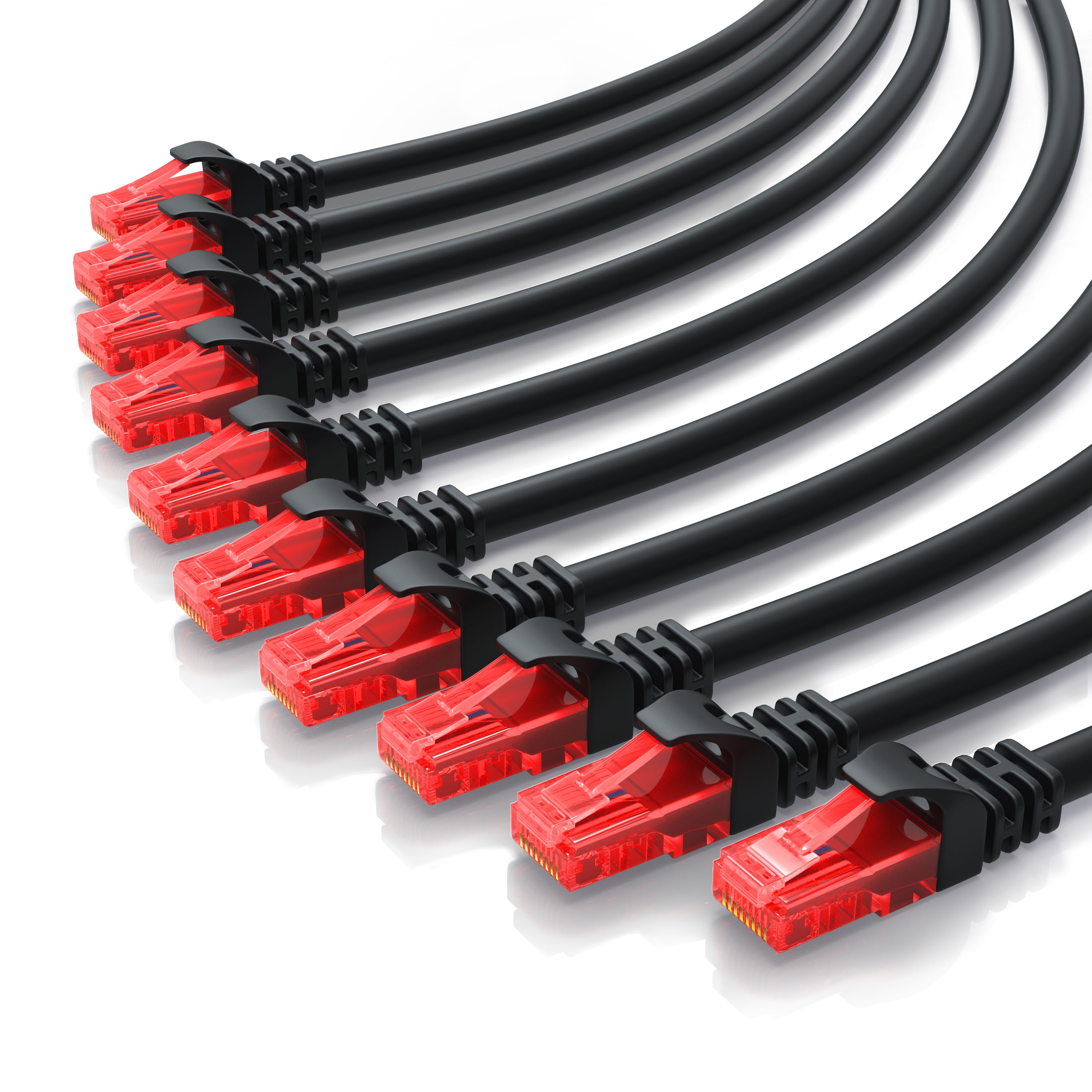 CSL 10x Cat 6 Gigabit Ethernet LAN Kabel - mehrfach geschirmt - UTP Gigabit - 1000 Mbit/s - Patchkabel - Netzwerkkabel - 0,25m - Bild 1