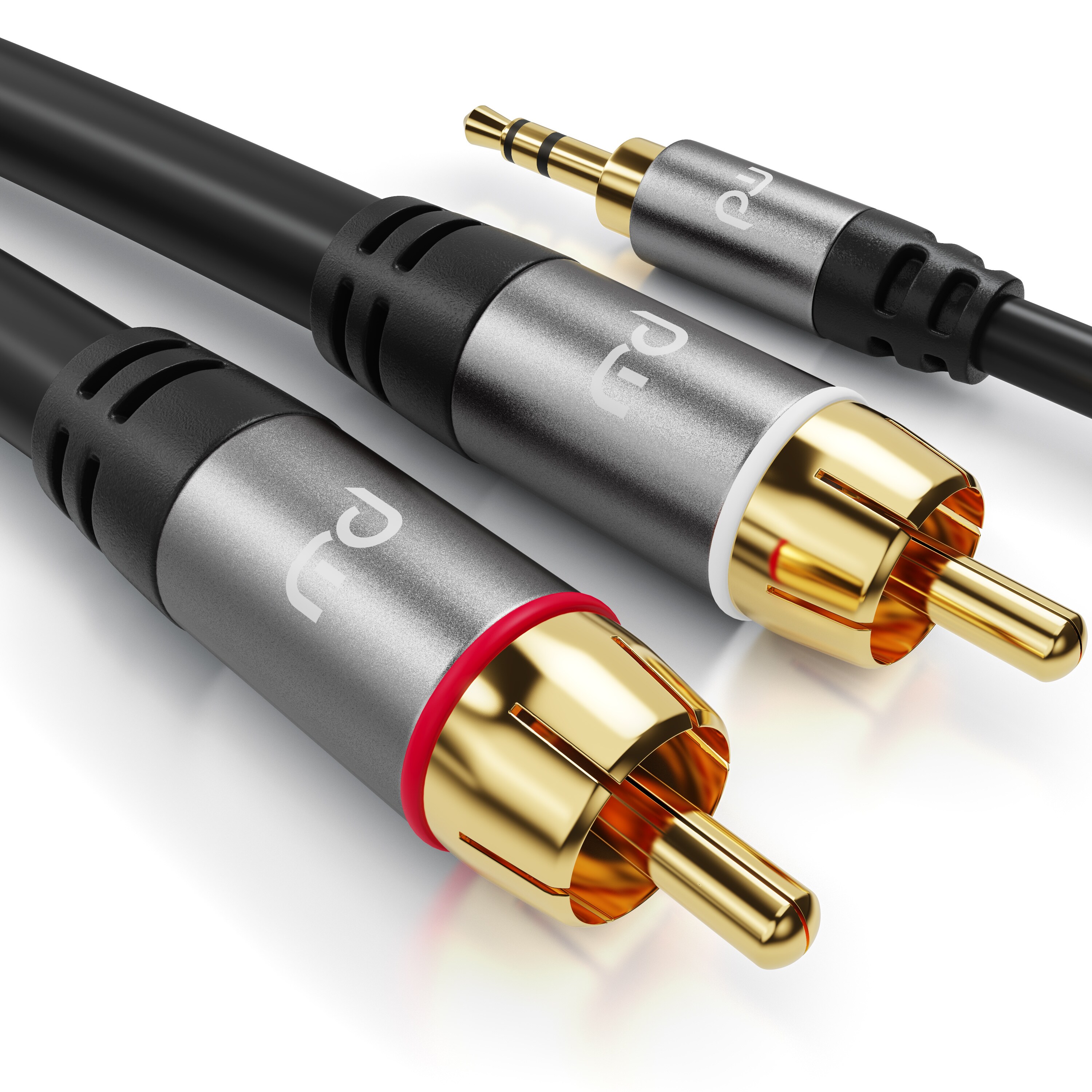 Primewire Cinch zu 3,5-mm-Klinke Audio-Kabel, RCA, AUX, Stereo HiFi Audio-Adapter mehrfach geschirmt - 3 m - Bild 1