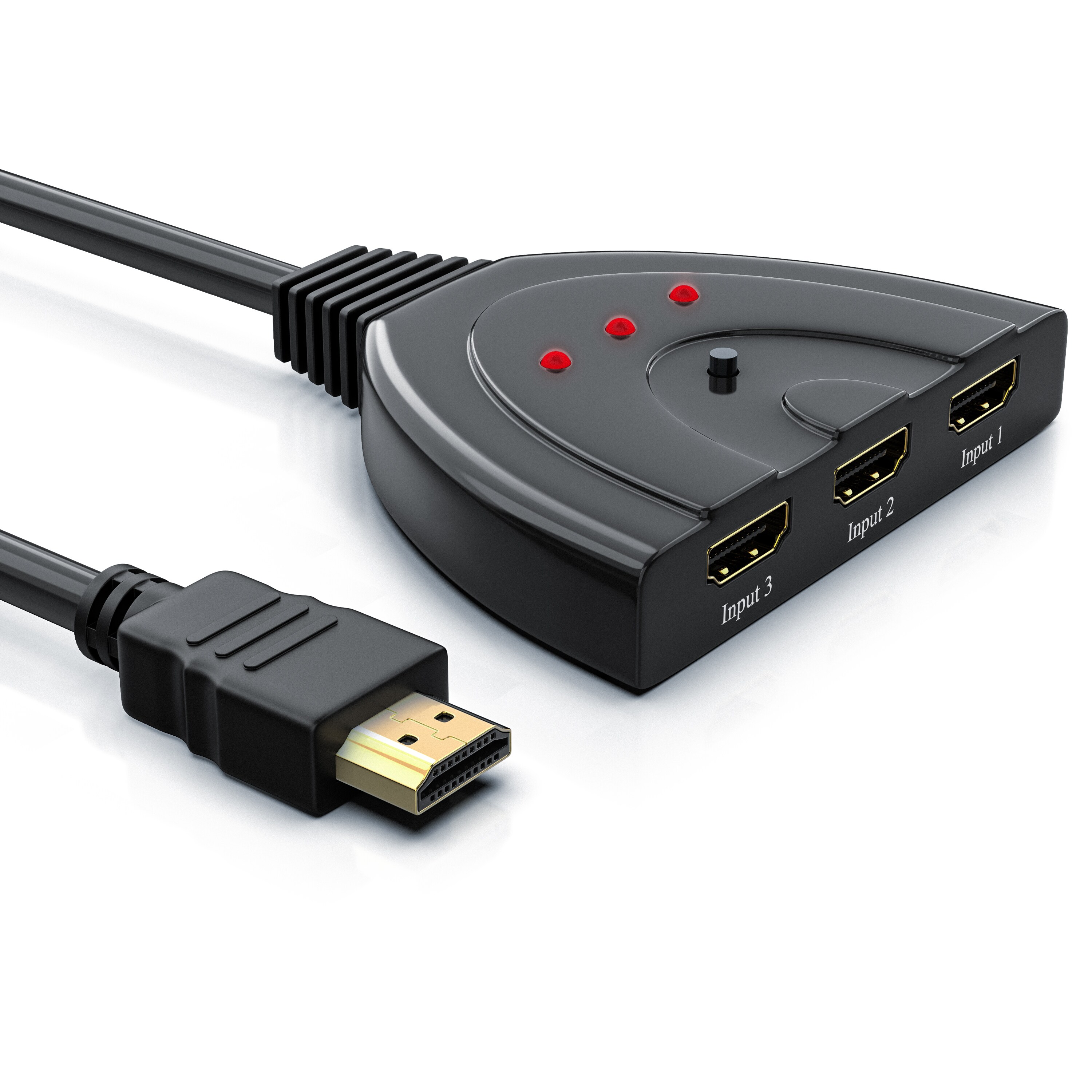 CSL HDMI Switch 3 Port, Automatischer Umschalter f&uuml;r 3D, HDCP, CEC - Bild 1