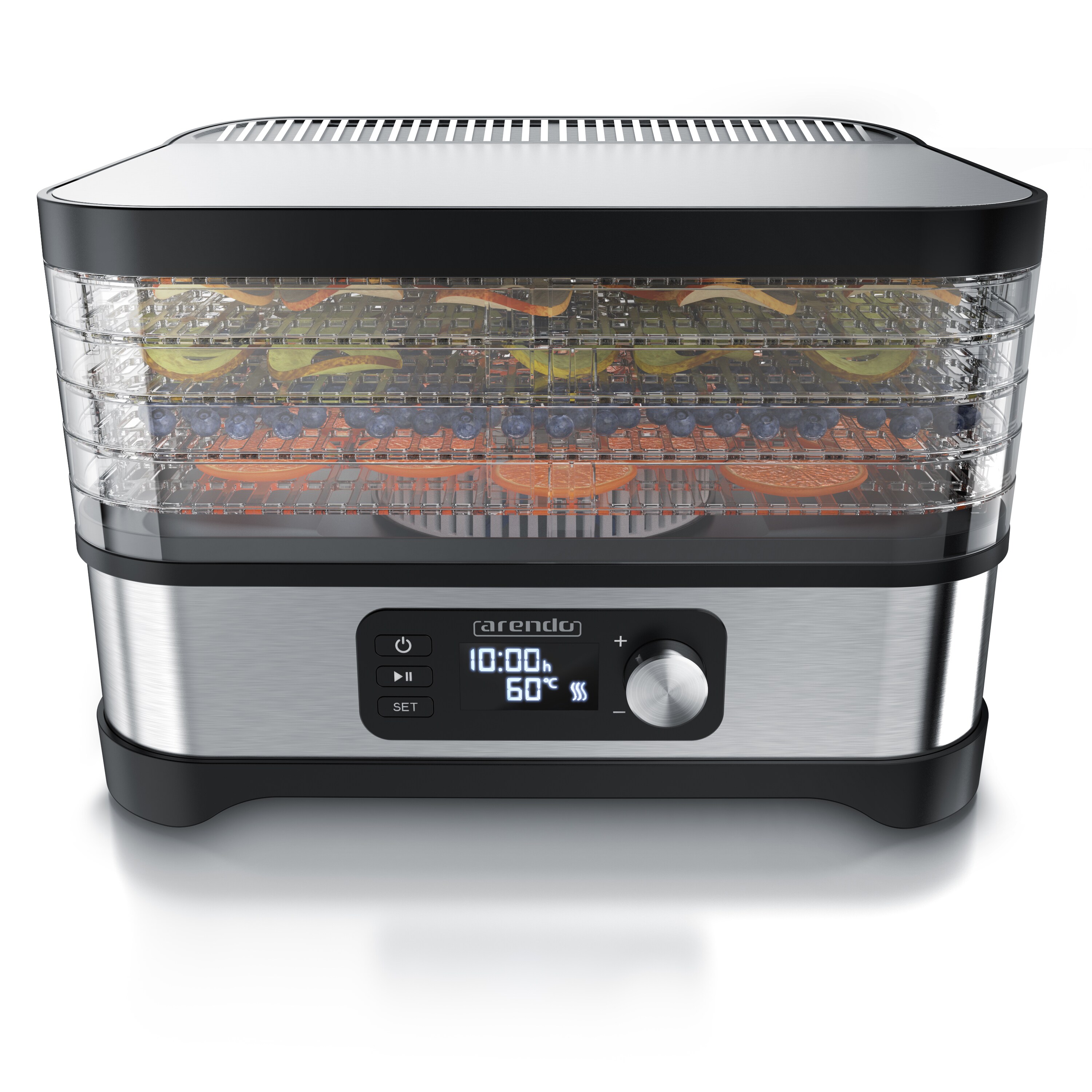 Arendo D&ouml;rrautomat, 5 Etagen, BPA frei, Edelstahl, Timer 24h - Bild 1