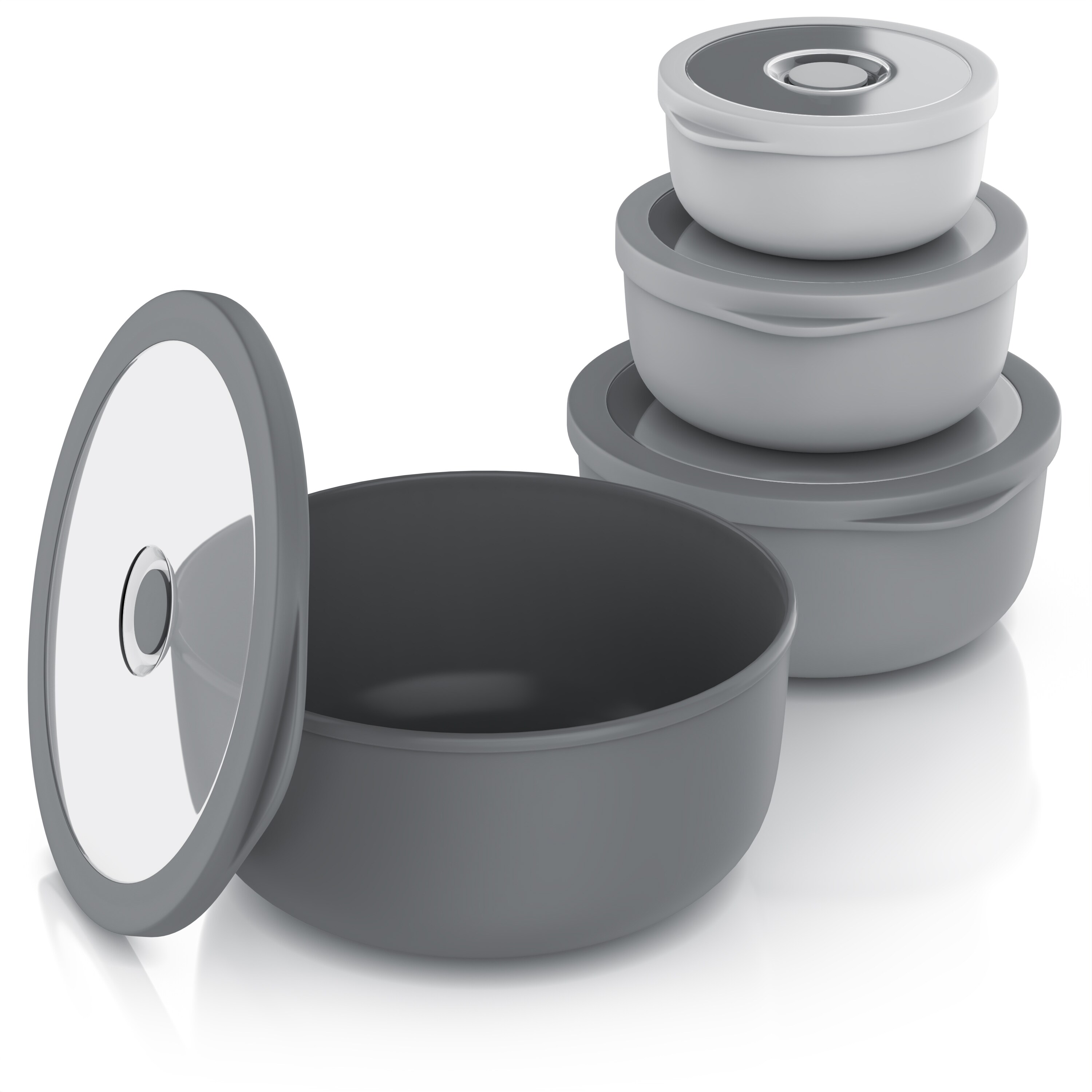 Arendo R&uuml;hrsch&uuml;ssel Set 4 teilig, Kunststoff, BPA frei, mikrowellengeeignet - Bild 1