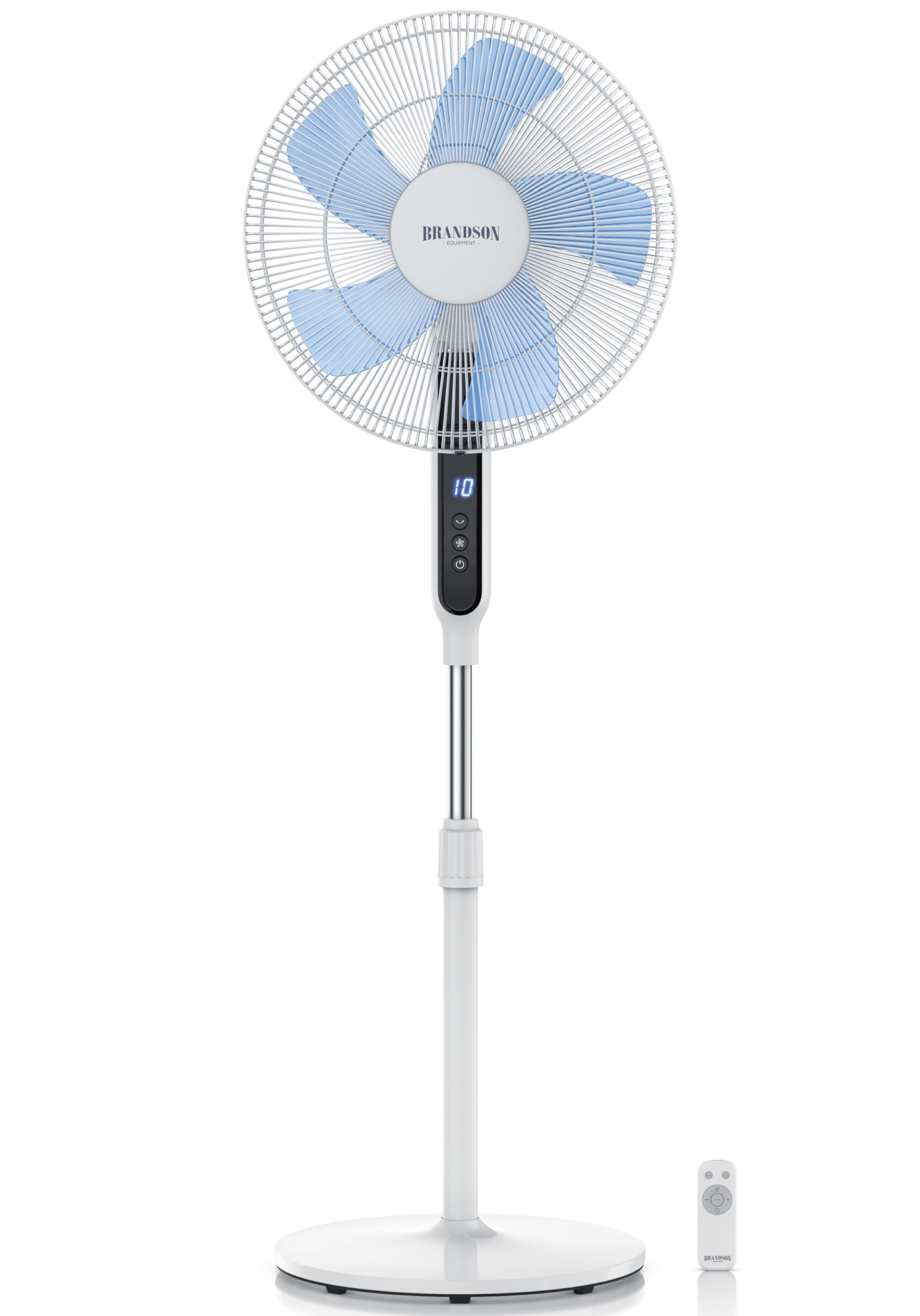 Brandson Standventilator Ventilator mit DC Motor & Fernbedienung, energiesparend ECO, Timer, 43,5 cm Durchmesser, Brushless Motor, sehr leise, 80&deg; Oszillation, 12 Stufen, LED Display - Bild 1