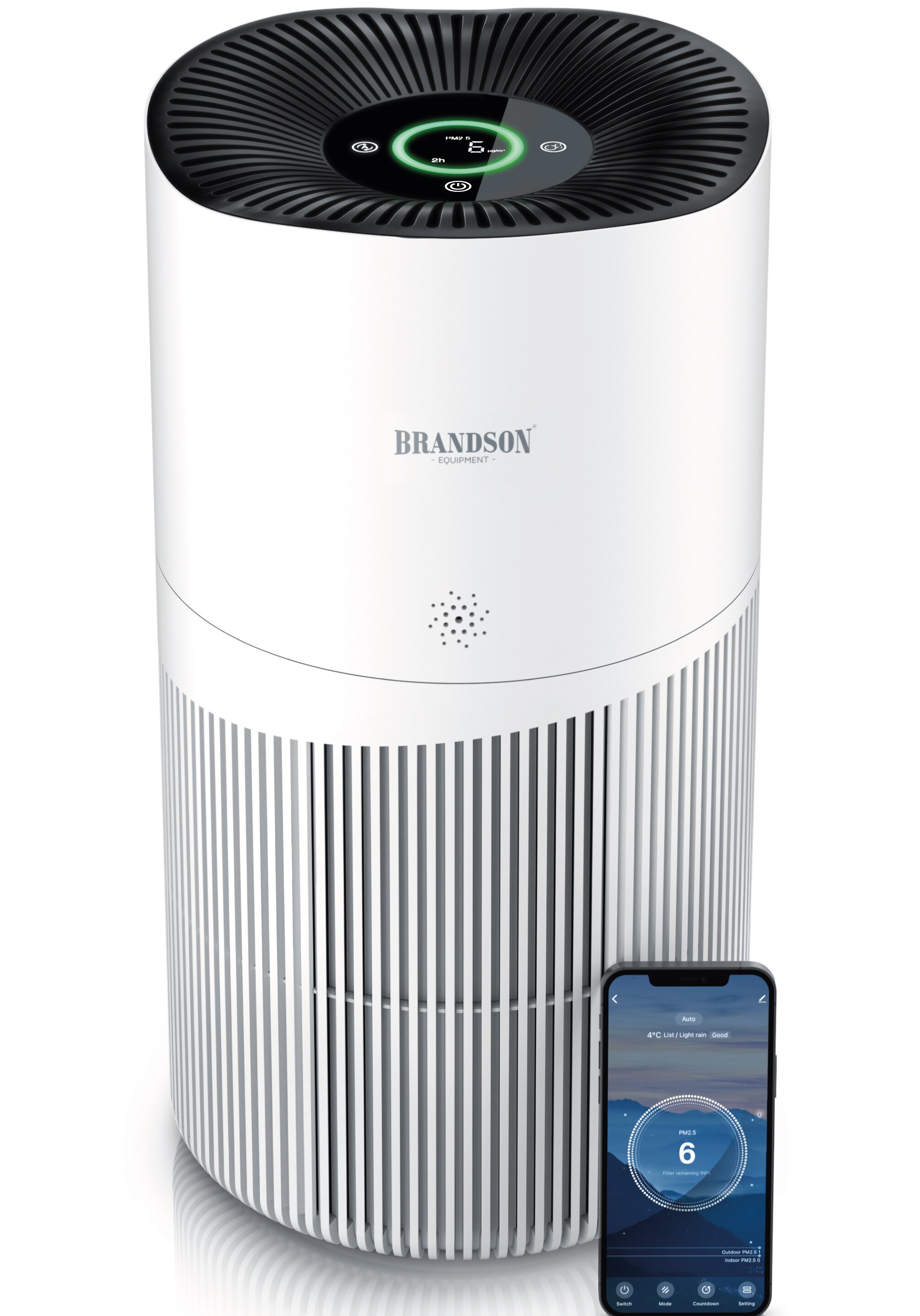 Brandson Luftreiniger HEPA Aktivkohlefilter, Smart Home App, Air Purifier 402 m&sup3;/h, Allergiker geeignet, leise, 90 m&sup2; - Bild 1