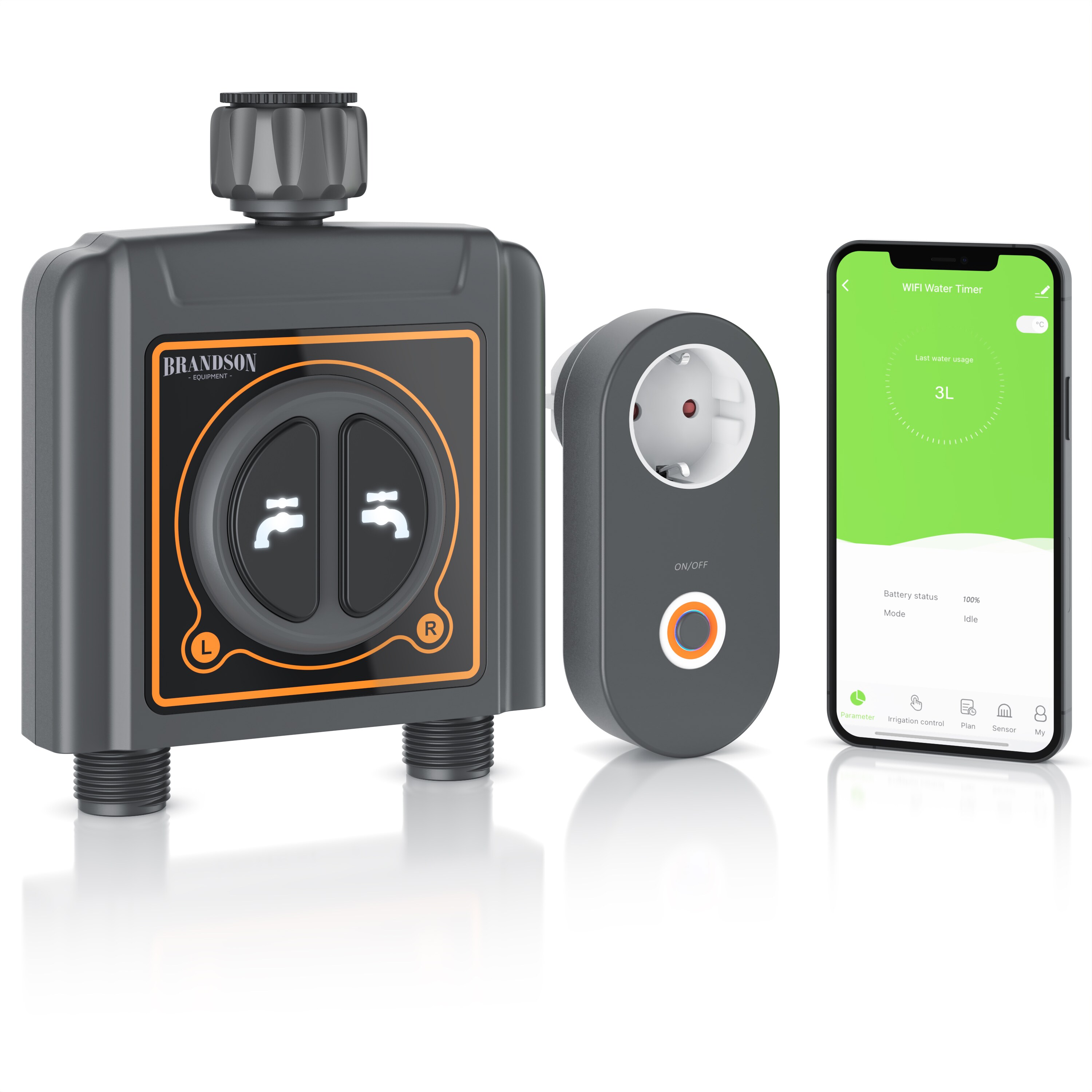 Brandson Wifi Bew&auml;sserungsuhr, automatische Gartenbew&auml;sserung, Wasserzeitschaltuhr, systemf&auml;hig - Bild 1