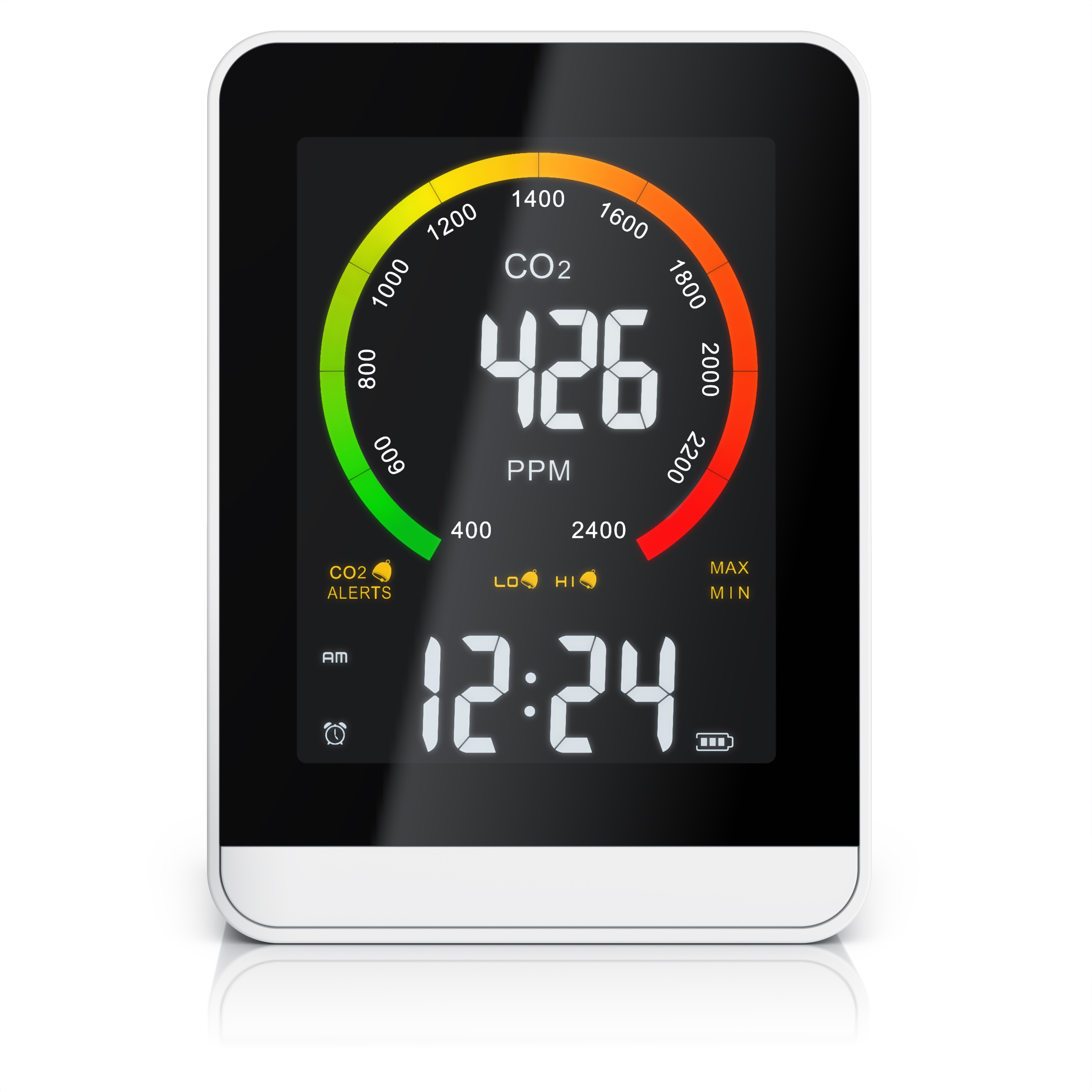 Brandson CO2 Messger&auml;t mit Luftqualit&auml;tssensor, Kohlendioxid, Warnmelder, pr&auml;zise Anzeige, f&uuml;r Wohnr&auml;ume - Bild 1