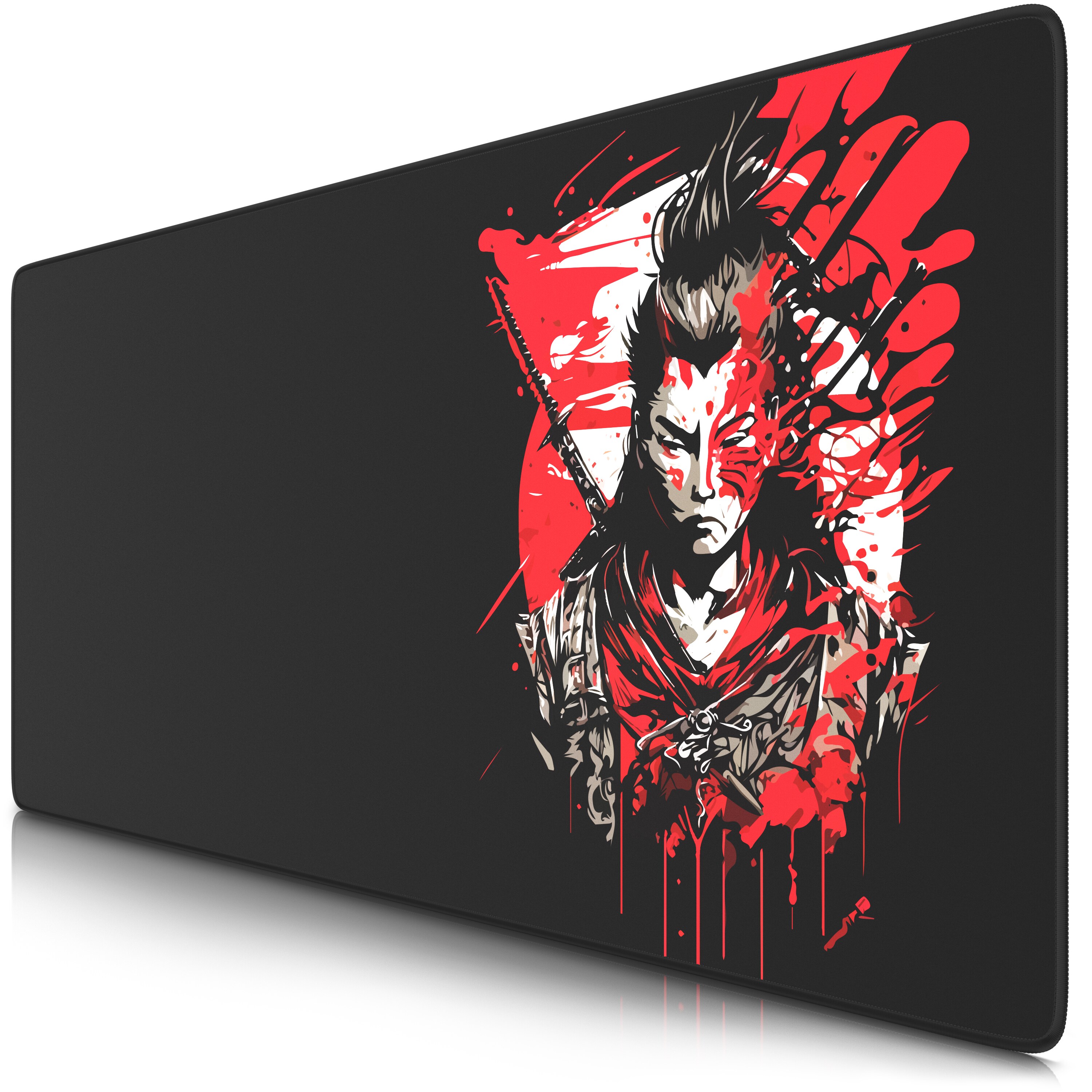 Titanwolf Titanwolf Gaming Mauspad XXL Speed Mousepad 900 x 400 x 3 mm, gro&szlig;e Schreibtischauflage, abwaschbar, rutschfeste R&uuml;ckseite, Geschwindigkeit & Pr&auml;zision, Samurai - Bild 1