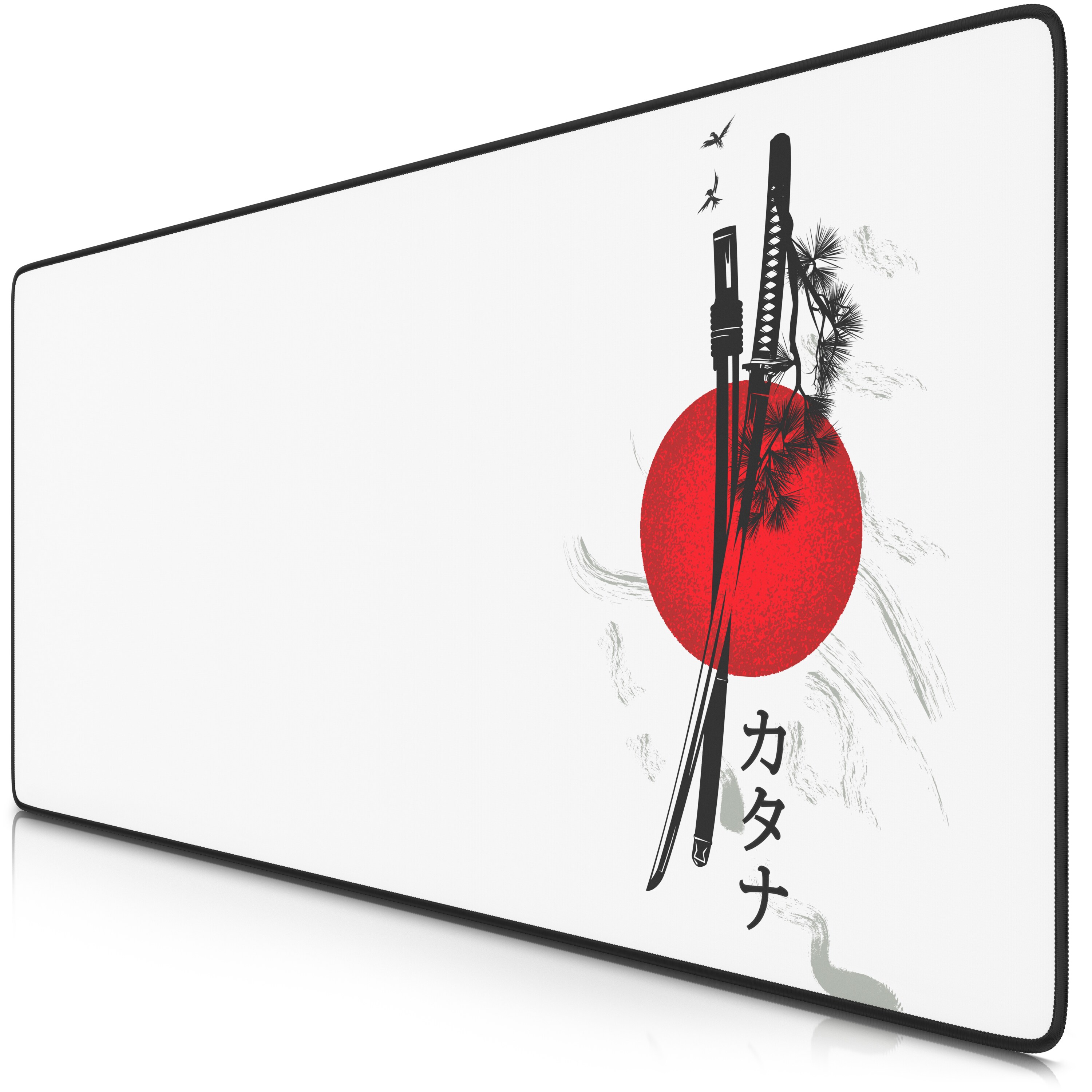 Titanwolf Titanwolf Gaming Mauspad XXL Speed Mousepad 900 x 400 x 3 mm, gro&szlig;e Schreibtischauflage, abwaschbar, rutschfeste R&uuml;ckseite, Geschwindigkeit & Pr&auml;zision, Japan Ink Swords - Bild 1