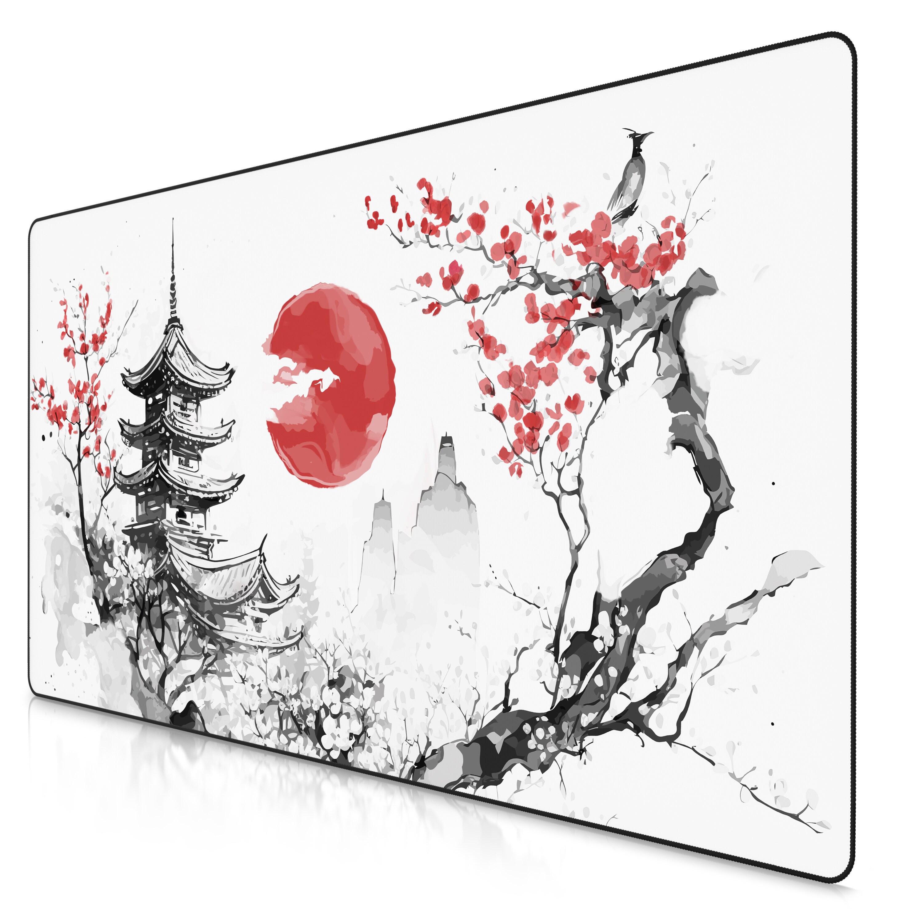 Titanwolf Gaming Mauspad XXXL Speed Gaming Mousepad 1200x600 mm, Deskpad, rutschfest & abwaschbar, f&uuml;r Speed & Pr&auml;zision, Japan Ink Painting - Bild 1