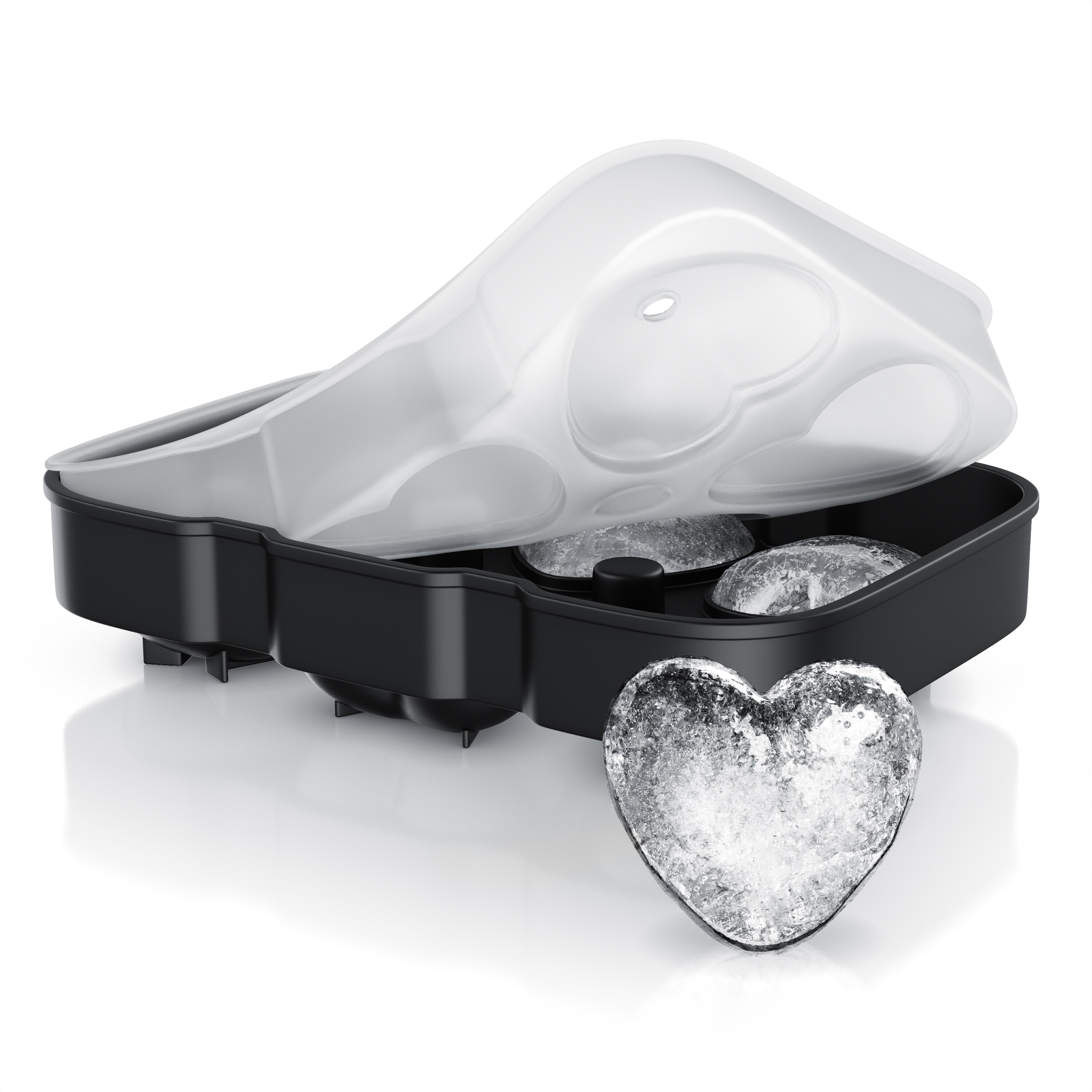 Arendo Eisw&uuml;rfelform 6x Herzform sechsfach, temperaturbest&auml;ndig, bis -40&deg;C, (1-tlg), leicht zu l&ouml;sen, f&uuml;r Cocktails, Obstsaft, Whisky - Bild 1