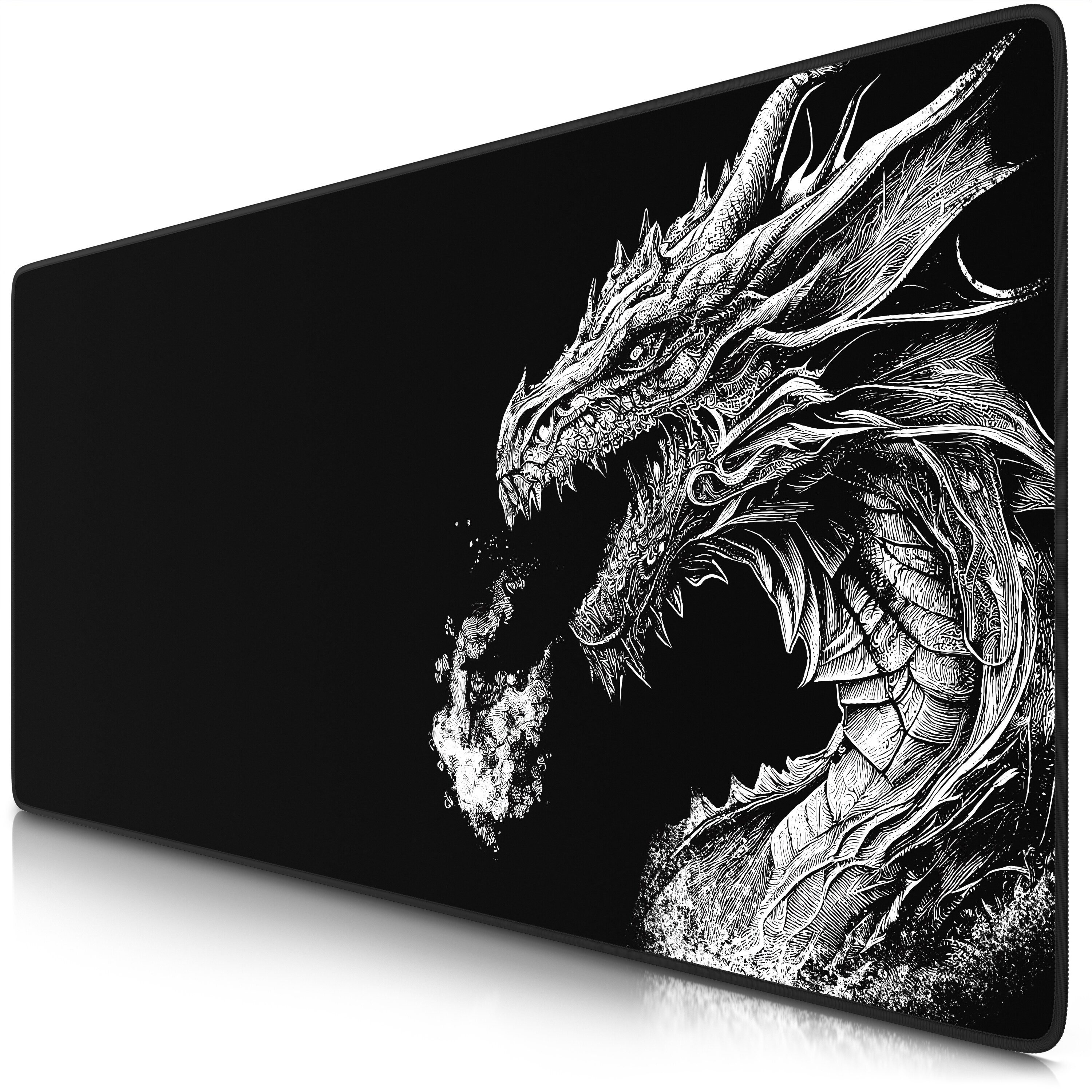Titanwolf Gaming Mauspad XXL Speed Gaming Mousepad 900x400 mm, Deskpad, rutschfest & abwaschbare R&uuml;ckseite, f&uuml;r Speed & Pr&auml;zision, Black Dragon - Bild 1