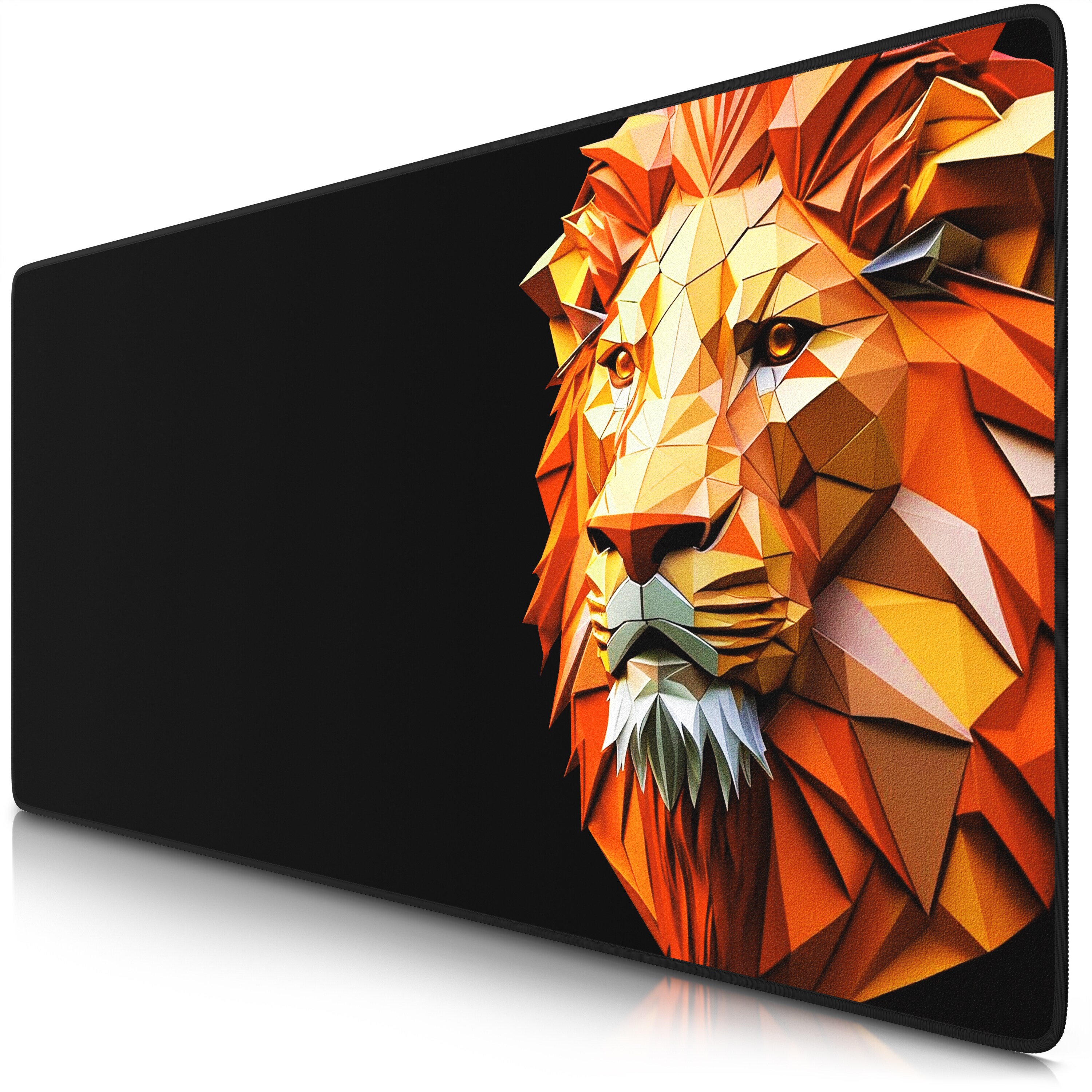 Titanwolf Gaming Mauspad XXL Speed Gaming Mousepad 900x400 mm, Deskpad, rutschfest & abwaschbare R&uuml;ckseite, f&uuml;r Speed & Pr&auml;zision, Polygon Lion - Bild 1