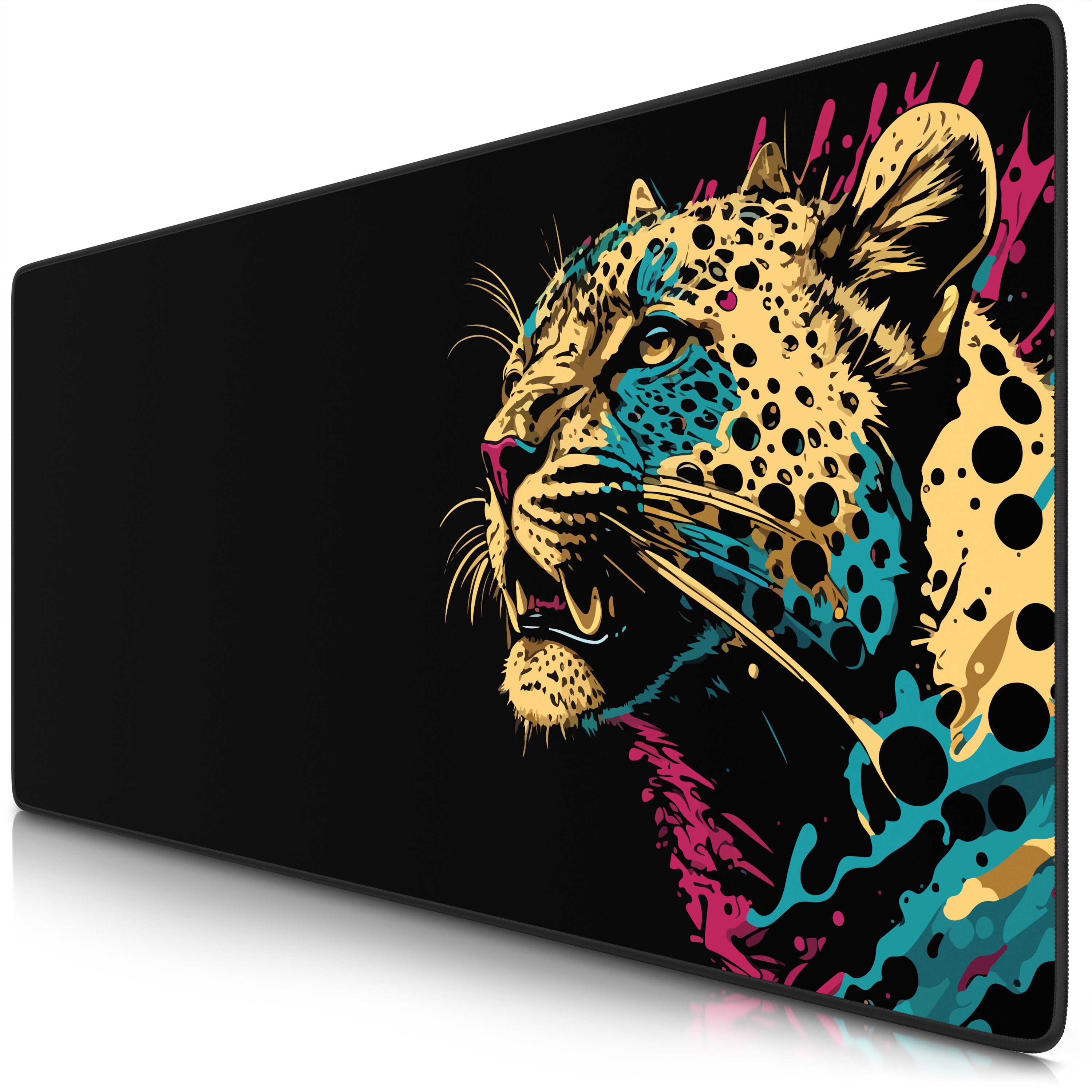 Titanwolf Gaming Mauspad XXL Speed Gaming Mousepad 900x400 mm, Deskpad, rutschfest & abwaschbare R&uuml;ckseite, f&uuml;r Speed & Pr&auml;zision, Colour Panther - Bild 1