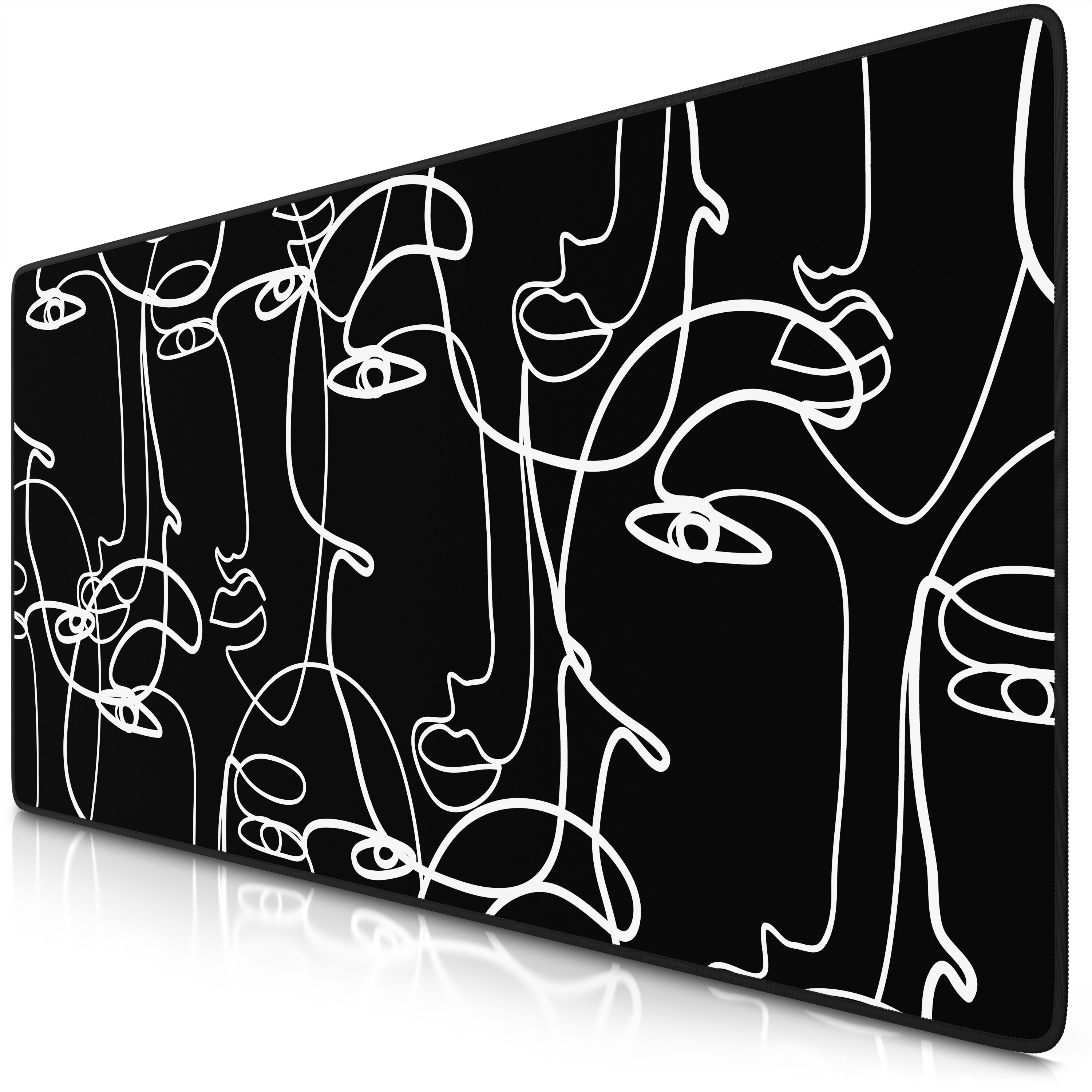 Titanwolf Gaming Mauspad XXL Speed Gaming Mousepad 900x400 mm, Deskpad, rutschfest & abwaschbare R&uuml;ckseite, f&uuml;r Speed & Pr&auml;zision, Art Faces - Bild 1