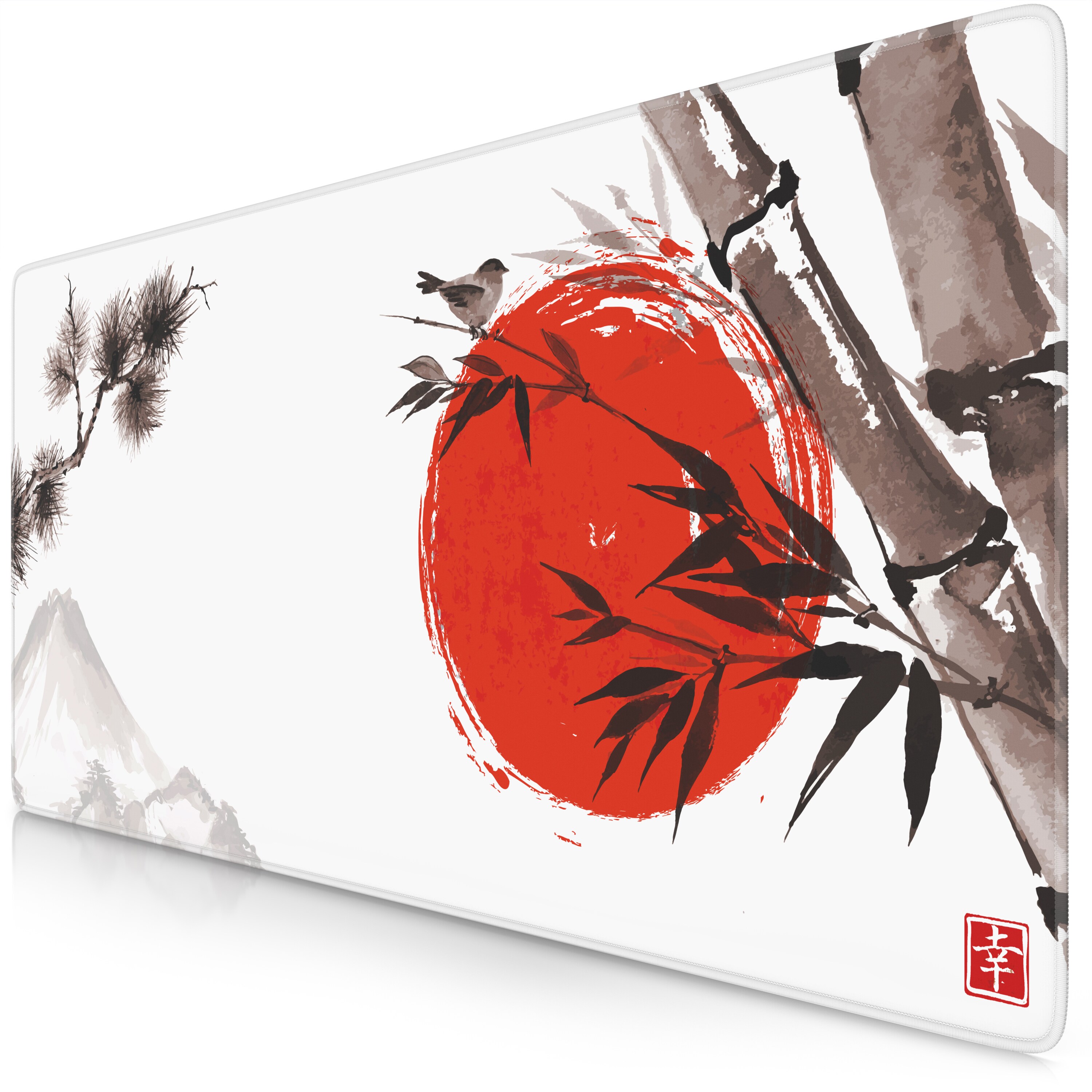 Titanwolf Gaming Mauspad XXL Speed Gaming Mousepad 900x400 mm, Deskpad, rutschfest & abwaschbare R&uuml;ckseite, f&uuml;r Speed & Pr&auml;zision, Sumi-e Bamboo - Bild 1