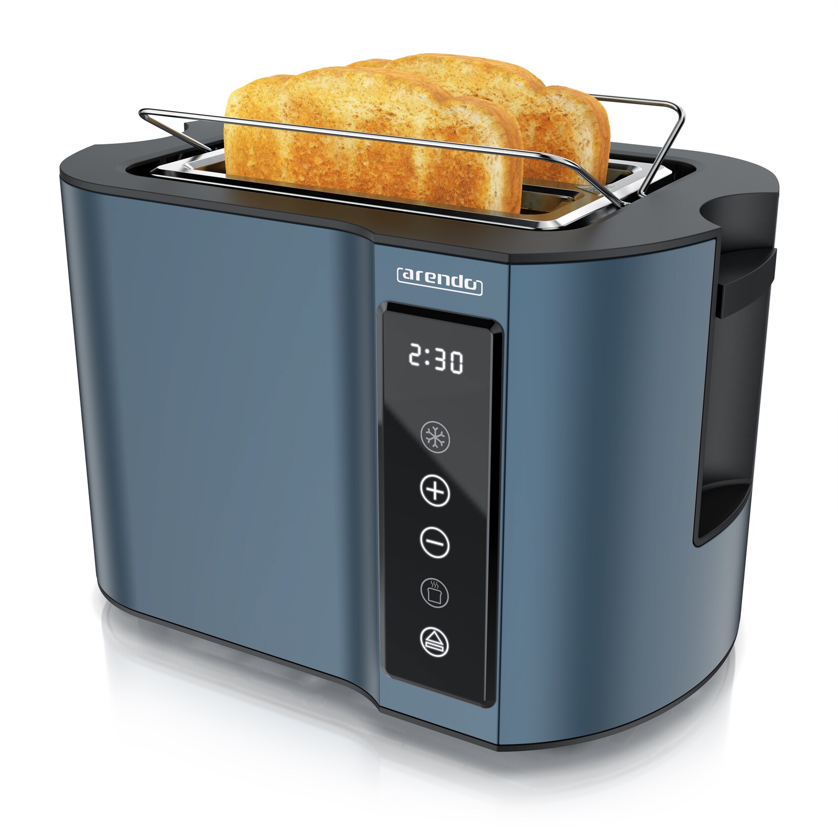 Arendo Toaster Wärmeisoliertes Doppelwandgehäuse, Display mit Restzeitanzeige, 2 kurze Schlitze, für 2 Scheiben, 800 W, Touchpanel, …