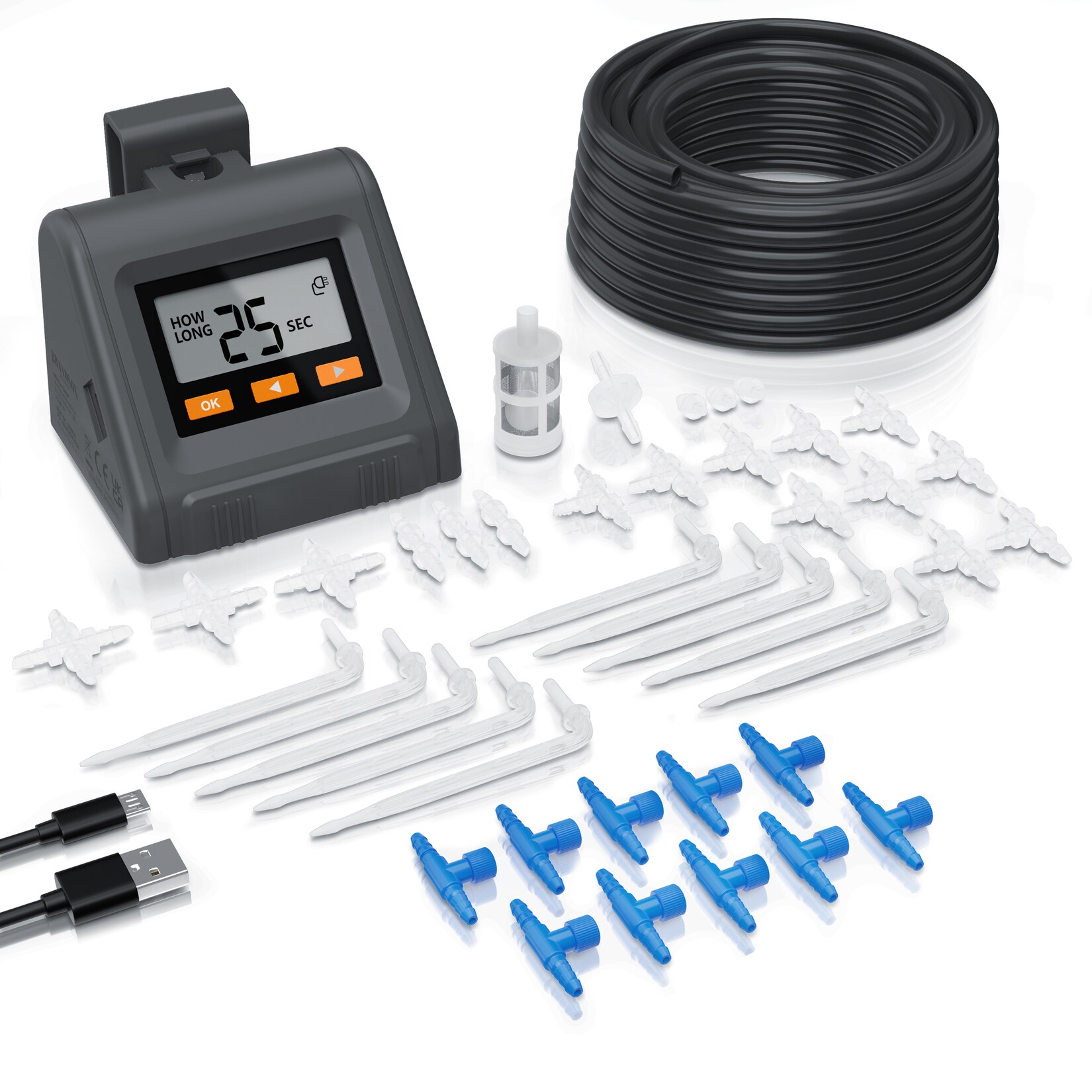 Brandson Bewässerungssteuerung Bewässerungssystem für Zimmerpflanzen, einstellbares Wasservolumen, (45-tlg), automatische Tropfbewässerung für bis zu 10 Pflanzen | 04062861826607