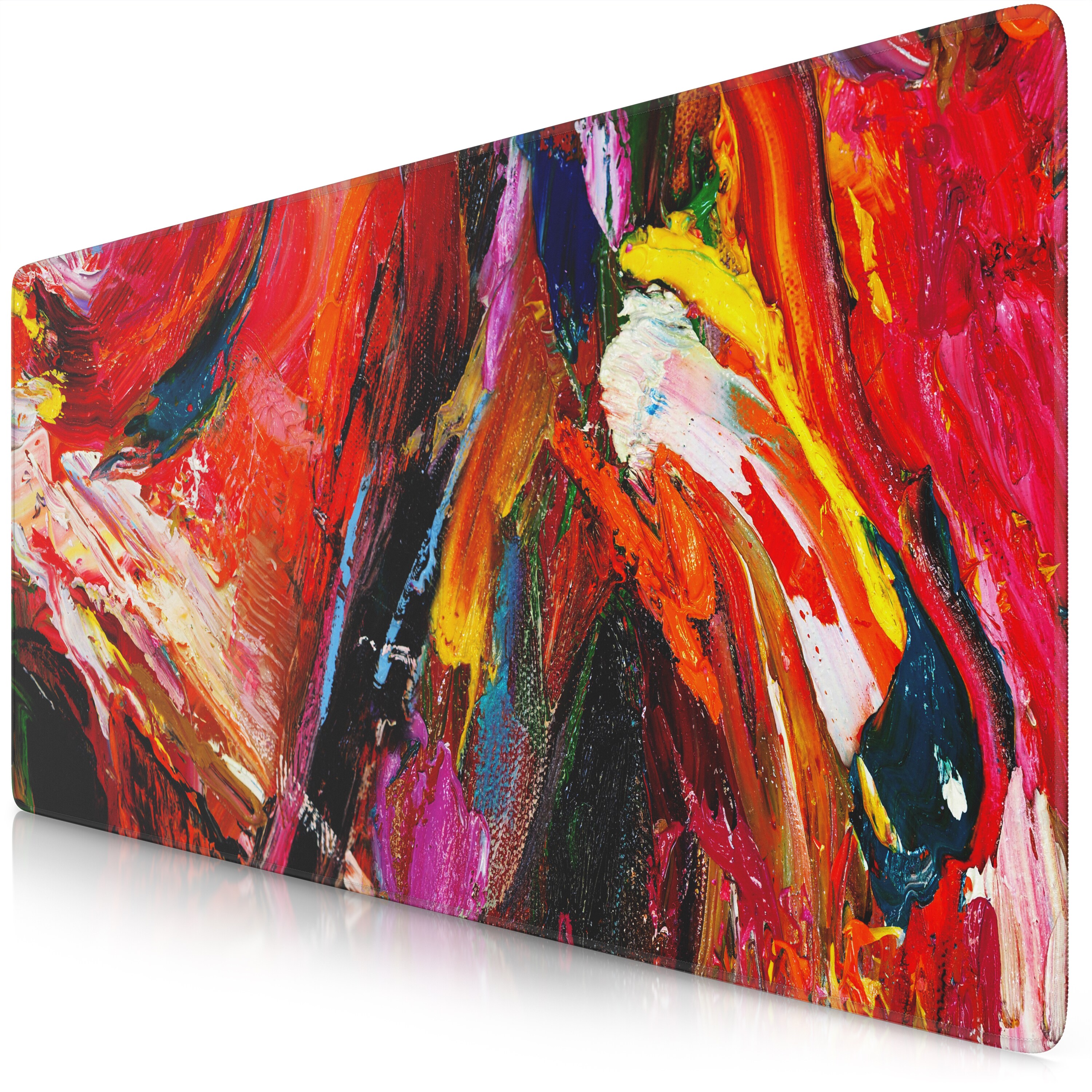 Titanwolf Gaming Mauspad XXL Speed Gaming Mousepad 900x400 mm, Deskpad, rutschfest & abwaschbare R&uuml;ckseite, f&uuml;r Speed & Pr&auml;zision, Oilpaint-Modern - Bild 1