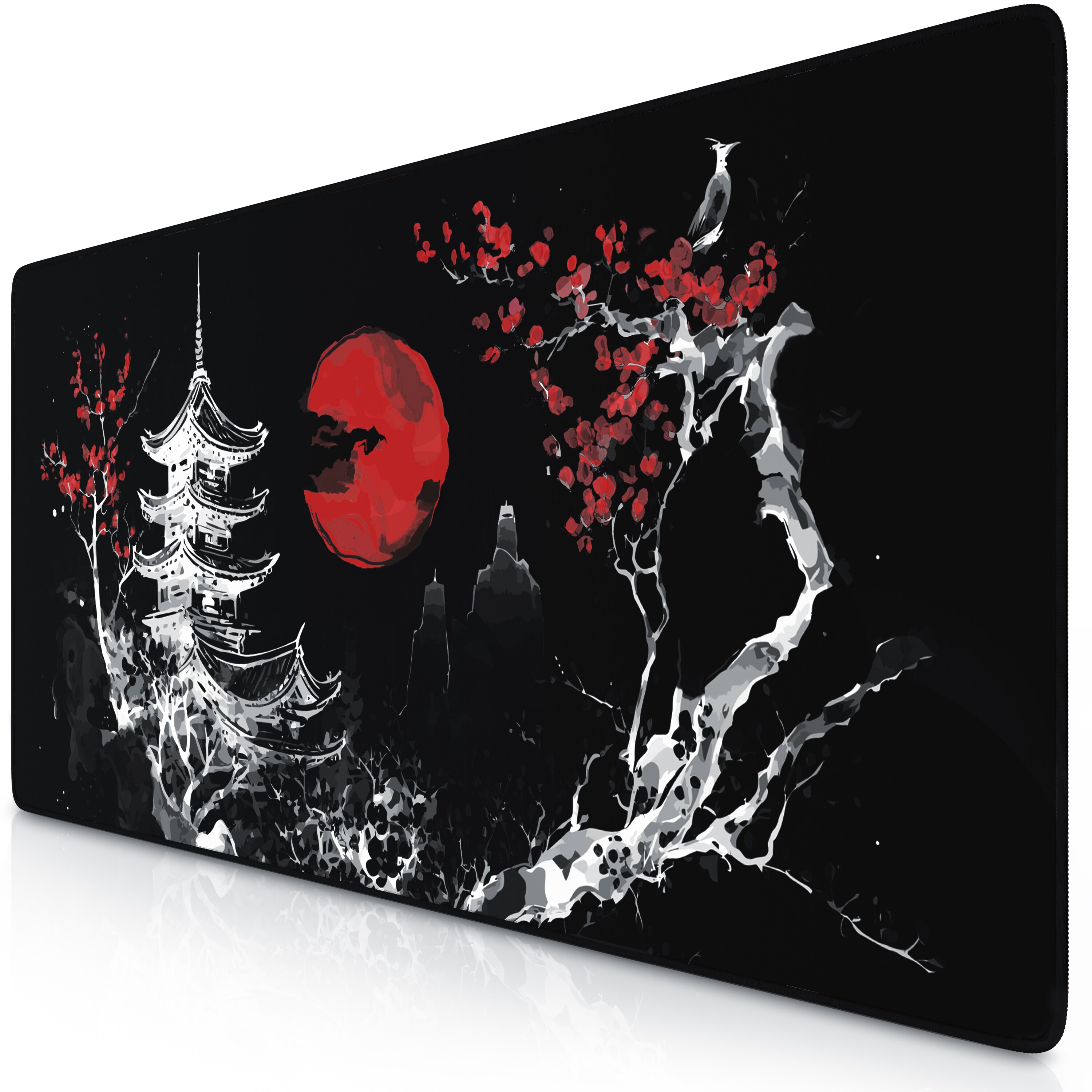 Titanwolf Gaming Mauspad XXL Speed Gaming Mousepad 900x400 mm, Deskpad, rutschfest & abwaschbare R&uuml;ckseite, f&uuml;r Speed & Pr&auml;zision, Japan Ink Painting - Bild 1