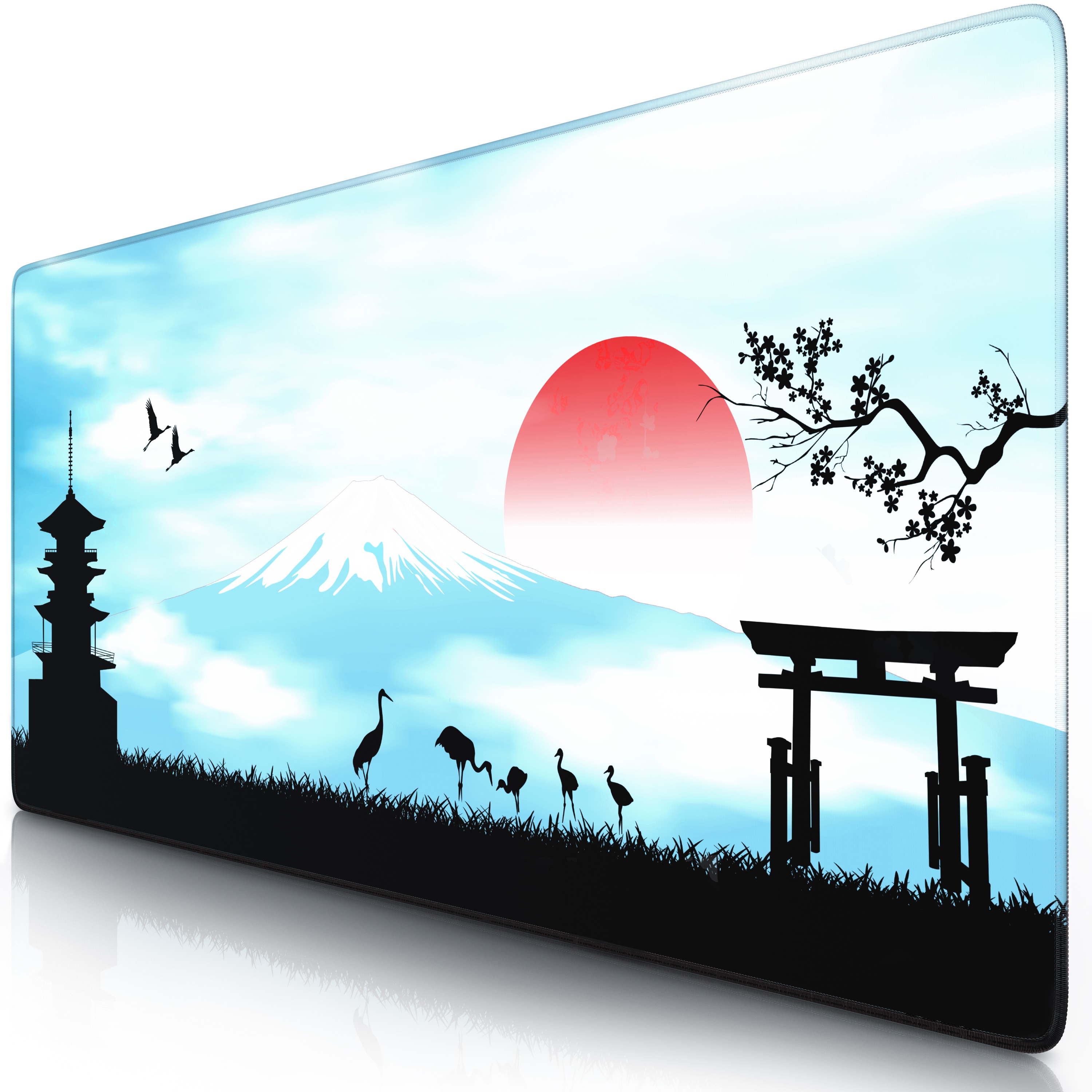 Titanwolf Gaming Mauspad XXL Speed Gaming Mousepad 900x400 mm, Deskpad, rutschfest & abwaschbare R&uuml;ckseite, f&uuml;r Speed & Pr&auml;zision, Japan Sunset - Bild 1