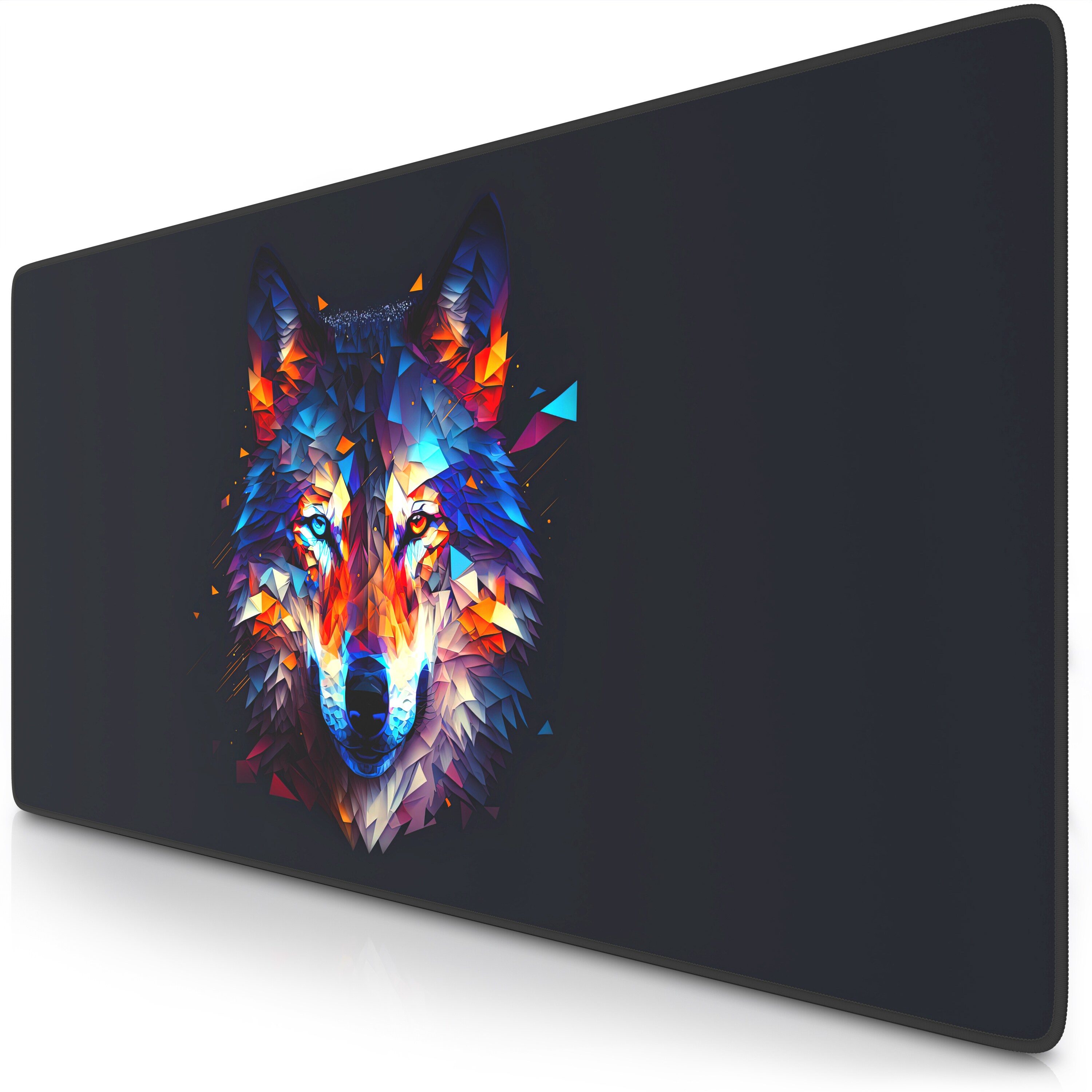 Titanwolf Gaming Mauspad XXL Speed Gaming Mousepad 900x400 mm, Deskpad, rutschfest & abwaschbare R&uuml;ckseite, f&uuml;r Speed & Pr&auml;zision, Polygon Wolf - Bild 1