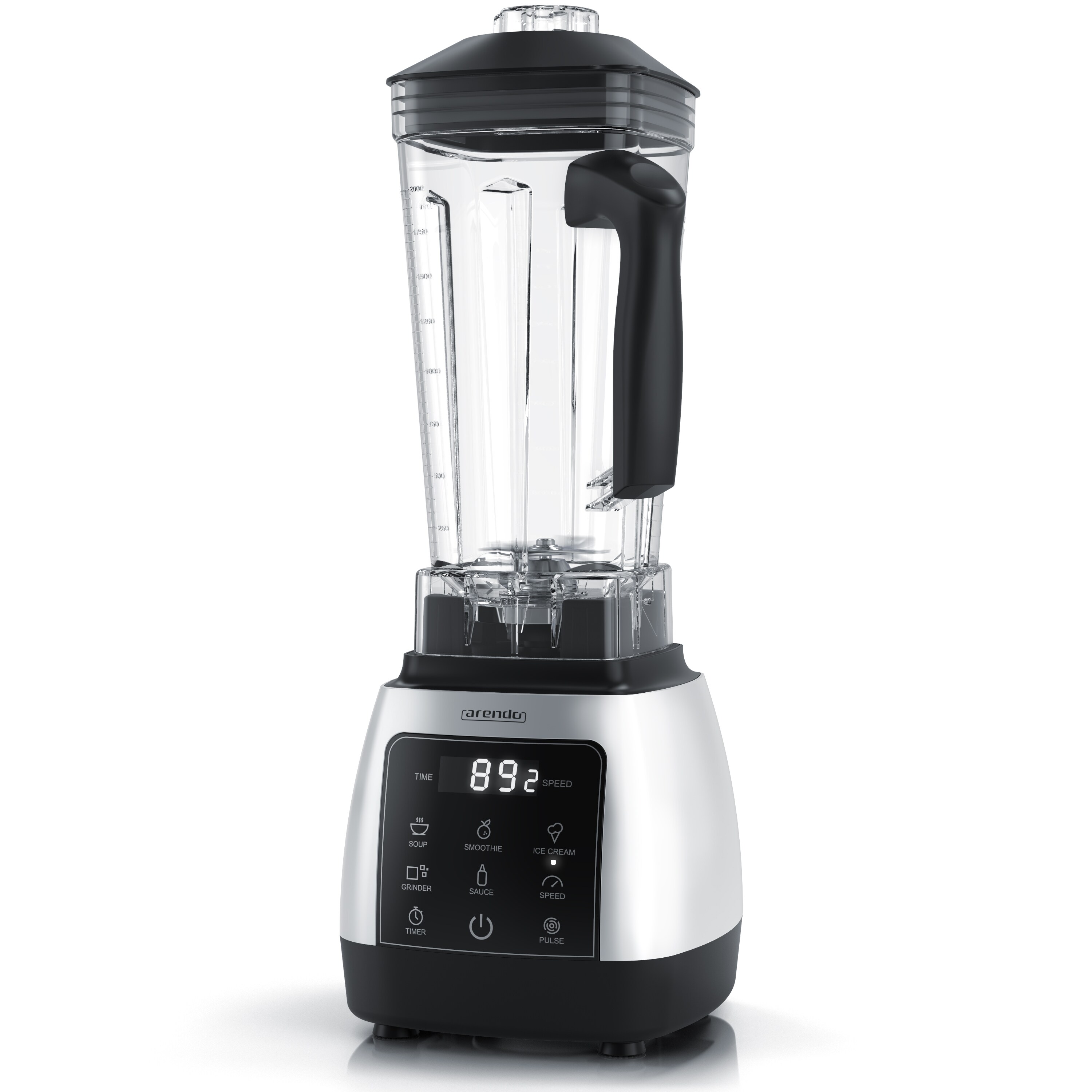 Arendo Standmixer Hochleitungsmixer 2000 W mit Touchpanel, max. 24.000 U/min, 2000 W, Mixer mit Pulsfunktion, Timer, 5 Programme, Mixer mit Display - Bild 1