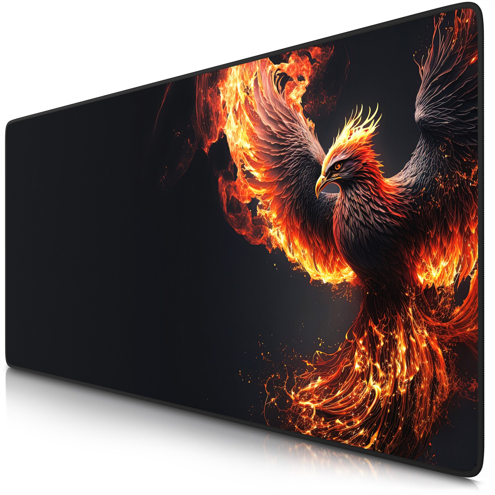Titanwolf Gaming Mauspad XXL Speed Gaming Mousepad 900×400 mm, Deskpad, rutschfest & abwaschbare Rückseite, für Speed & Präzision, Phoenix | 04062861826430