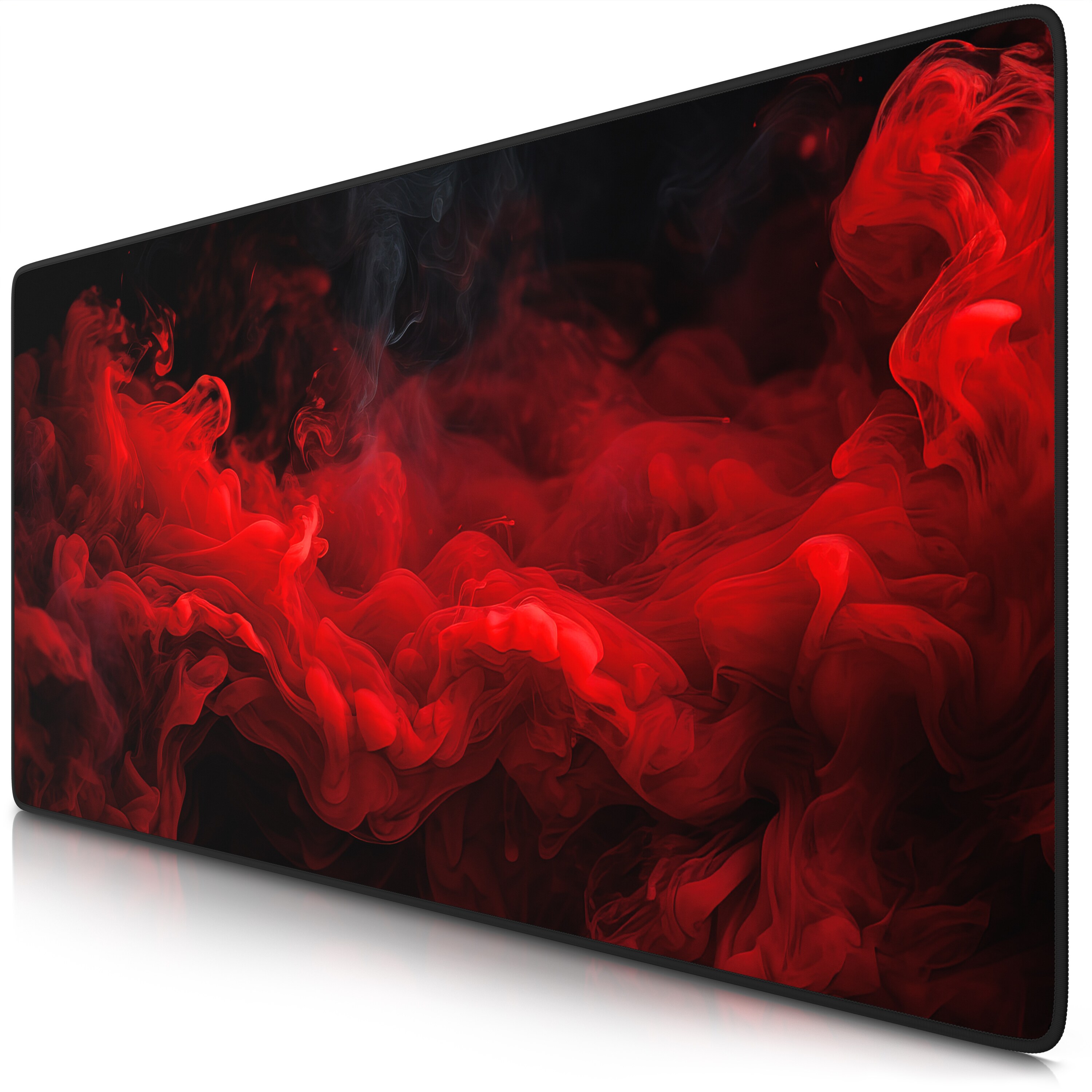 Titanwolf Gaming Mauspad XXL Speed Gaming Mousepad 900x400 mm, Deskpad, rutschfest & abwaschbare R&uuml;ckseite, f&uuml;r Speed & Pr&auml;zision, Red Smoke - Bild 1