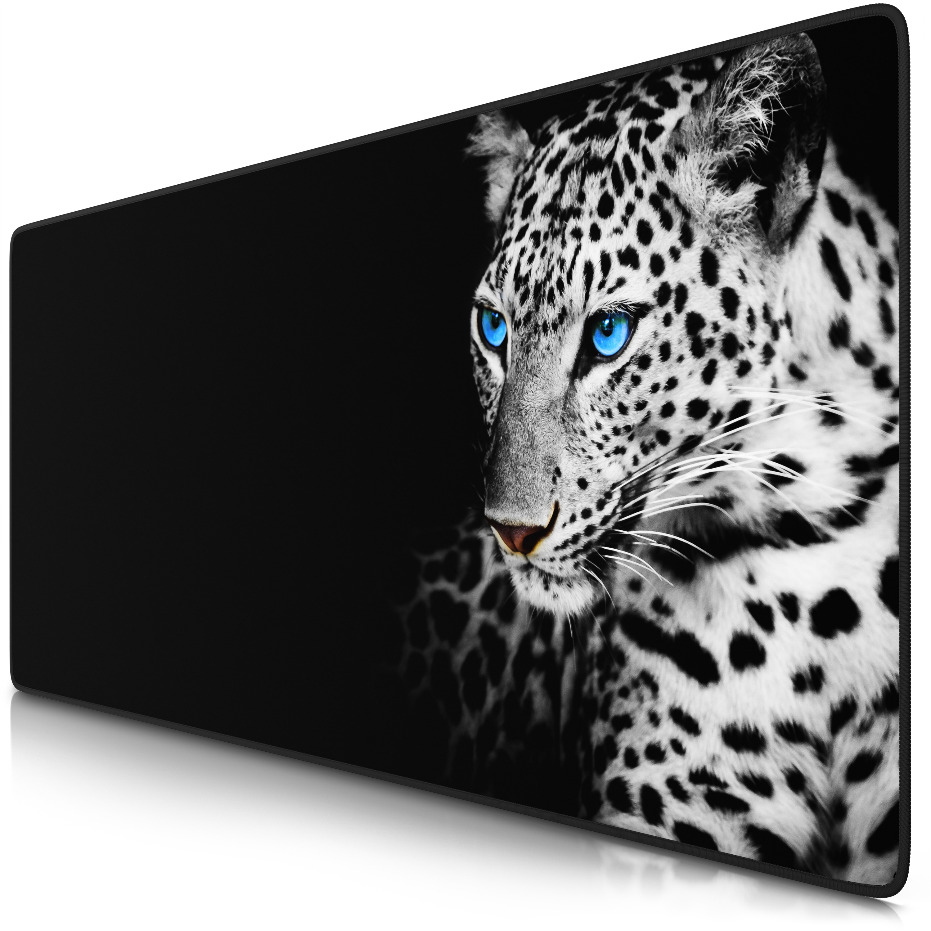 Titanwolf Gaming Mauspad XXL Speed Gaming Mousepad 900x400 mm, Deskpad, rutschfest & abwaschbare R&uuml;ckseite, f&uuml;r Speed & Pr&auml;zision, White Leopard - Bild 1
